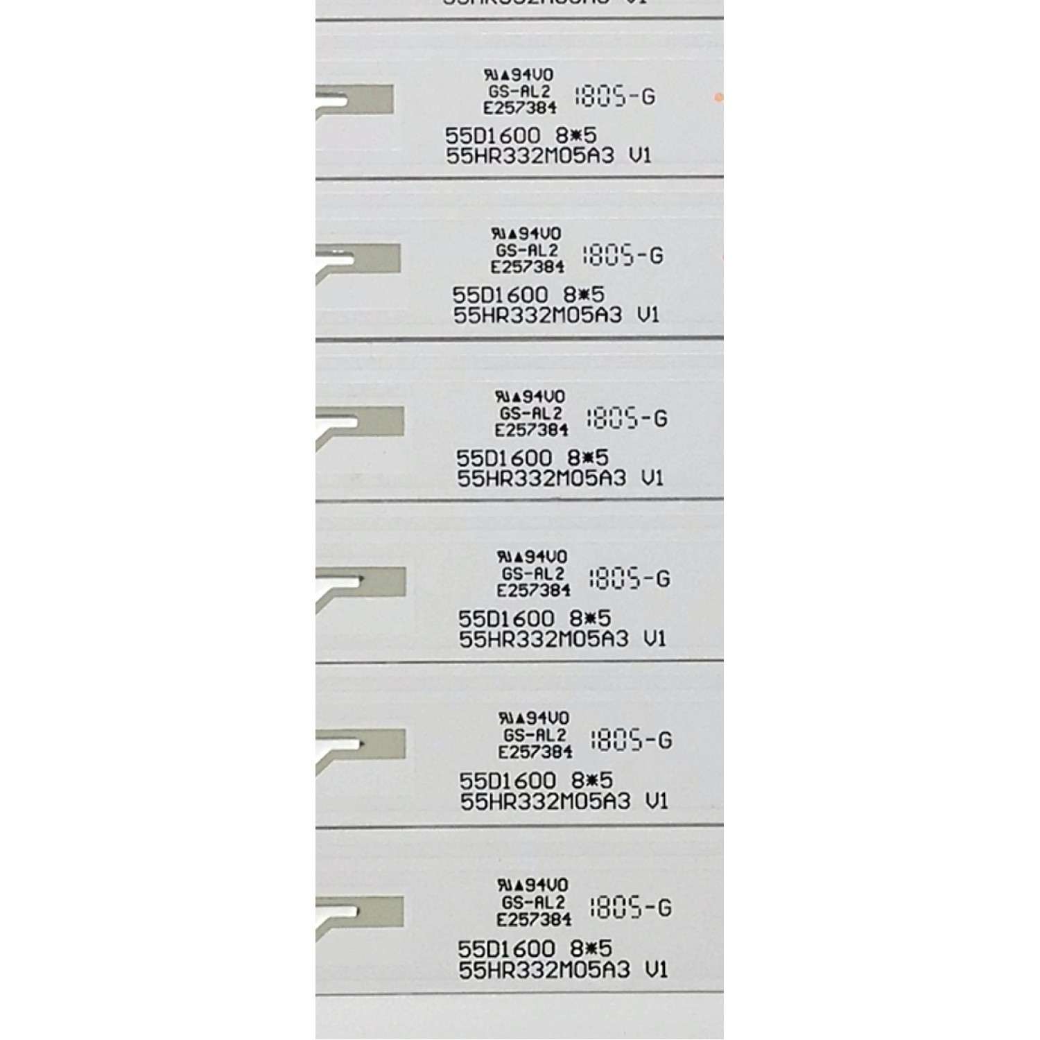 KIT DE LED'S PARA TV INSIGNIA / TOSHIBA / THOMSON ((8 PIEZAS)) / NUMERO DE PARTE 55HR332M05A3 V1 / 55D1600 / 4C-LB550T-HR4 / 55D1600 8*5 / LE4RA2R1-D-K / E257384 / PANEL ST5461B05-2 / MODELOS 55FB3103 / 55L510U18 / NS-55D421NA16 - Imagen 2