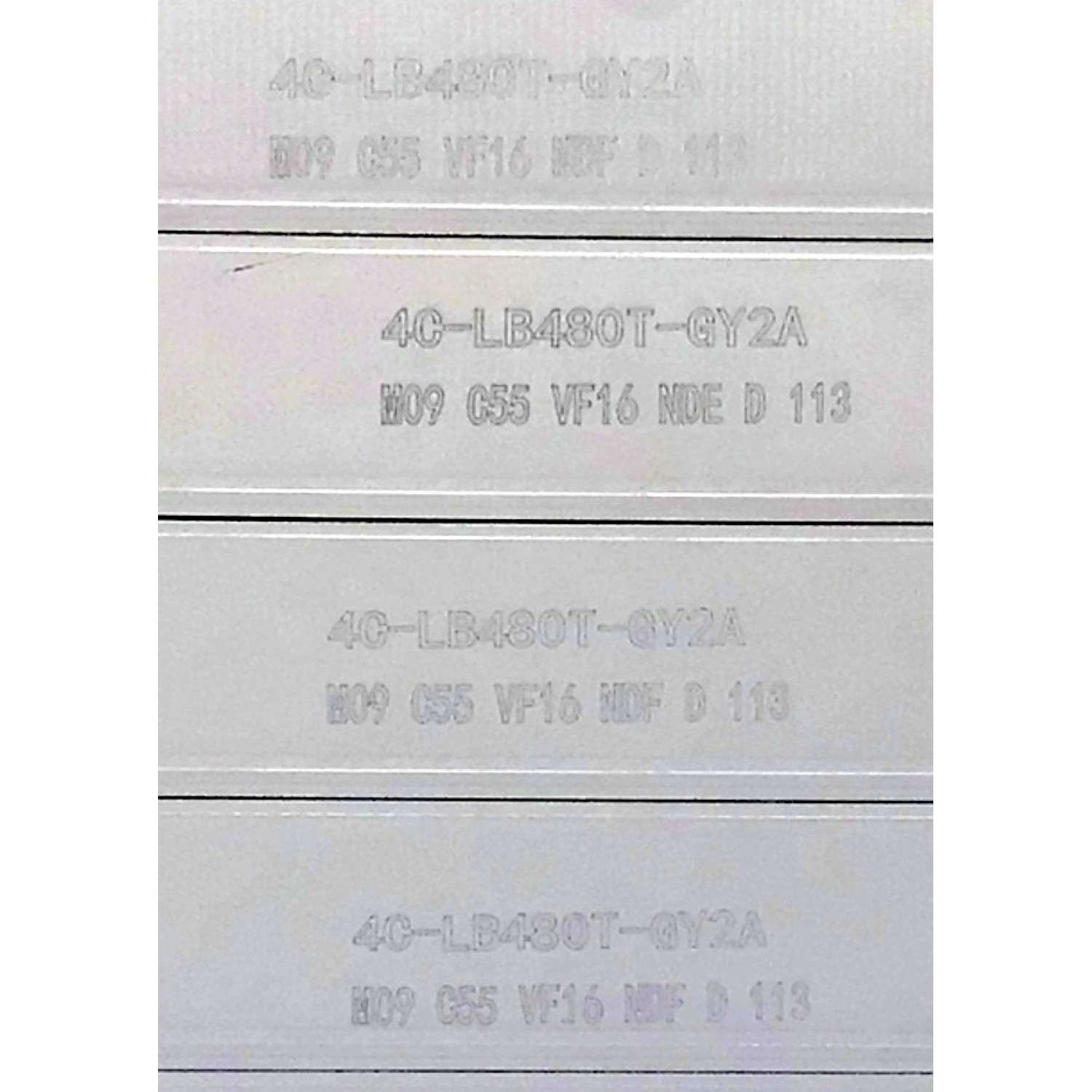KIT DE LED'S PARA TV SANYO ((12 PIEZAS)) / NUMERO DE PARTE PB13D488173BL052-L02H / PB13D504173BL052-R02H / 4C-LB480T-GY2A / 4C-LB480T-GY2B / E469119 94V-0 / M09 C55 VF16 NDF D 113 / MODELO FW48D25T - Imagen 5