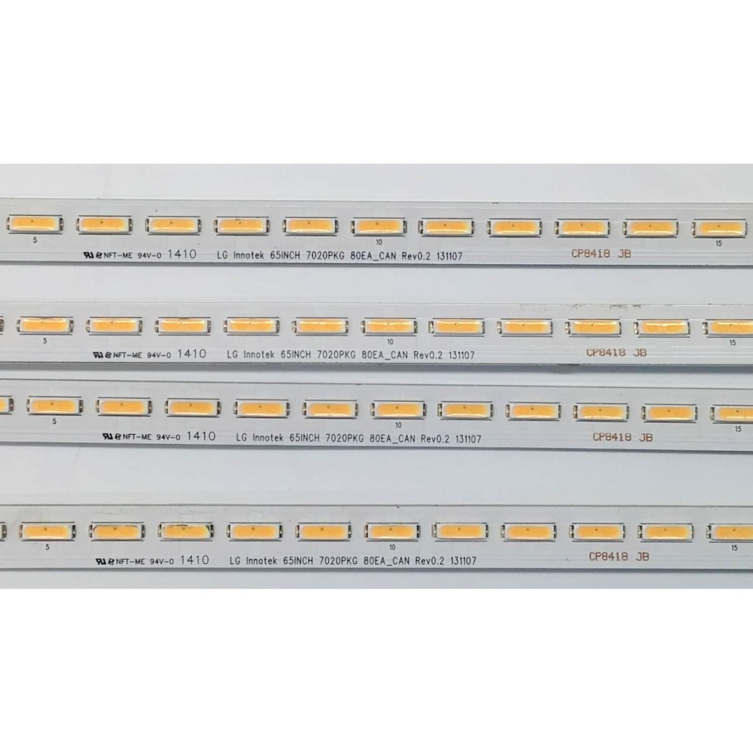 KIT DE LED'S PARA TV SONY ((4 PIEZAS)) / NUMERO DE PARTE LG INNOTEK 65INCH 7020PKG 80EA_CAN REV0.2 131107 / 65INCH 7020PKG 80EA_CAN / E162061 / 61.P2F01G002 / 61.P2F02G002 / MODELO XBR-65X900B / XBR65X900B - Imagen 2
