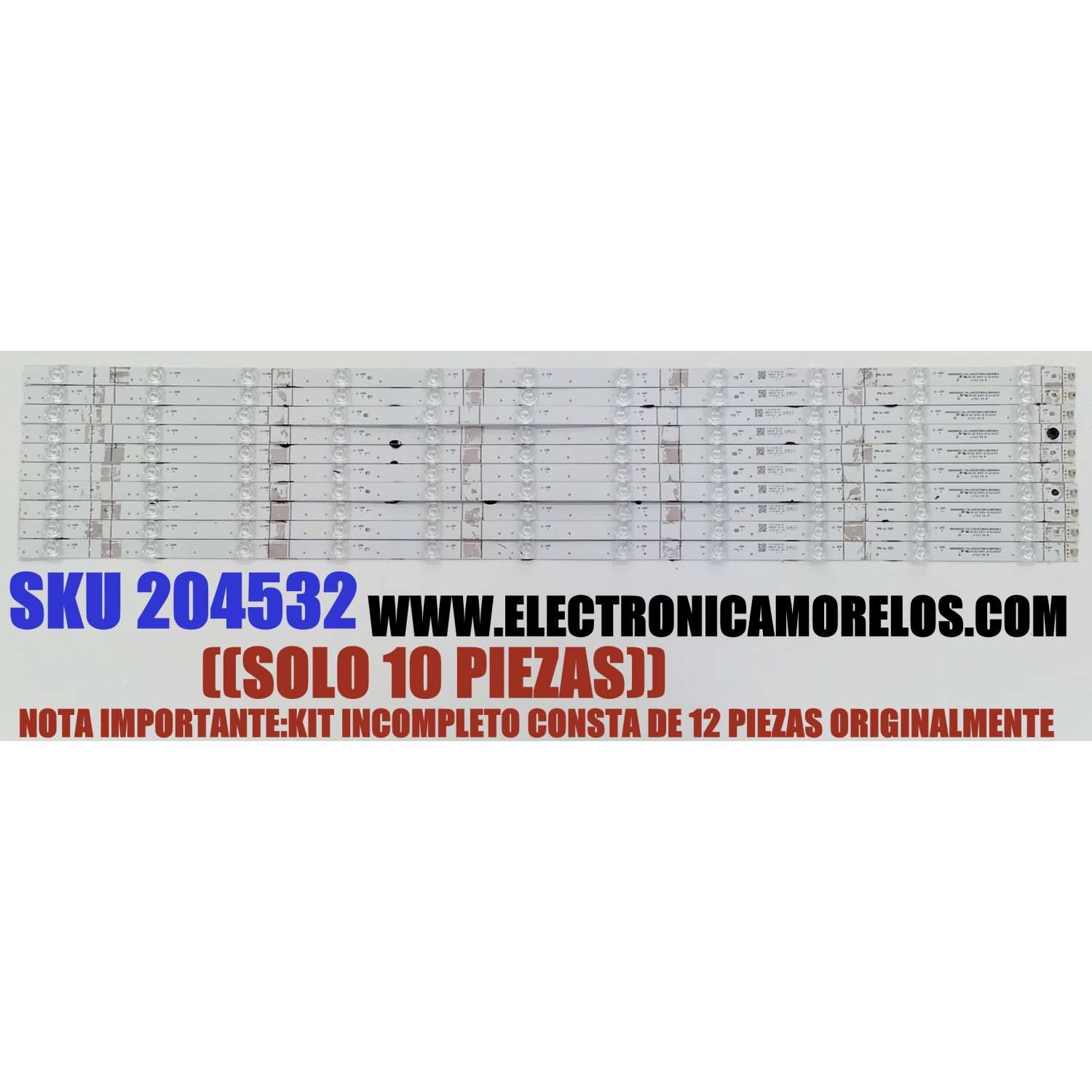 KIT DE LED'S PARA TV HISENSE QLED ((INCOMPLETO SOLO 10 PIEZAS)) / NUMERO DE PARTE LB8500N.0 / 2023072801 / HD850H1U51-TAL / 1314914 / HD850H1U51-TAL+2023072801+LB8500N.0 / E519757 / PANEL HD850H1U51-TBLF\S0\GM\ROH / DISPLAY T850QVN03.4 / MODELO 85QD6N