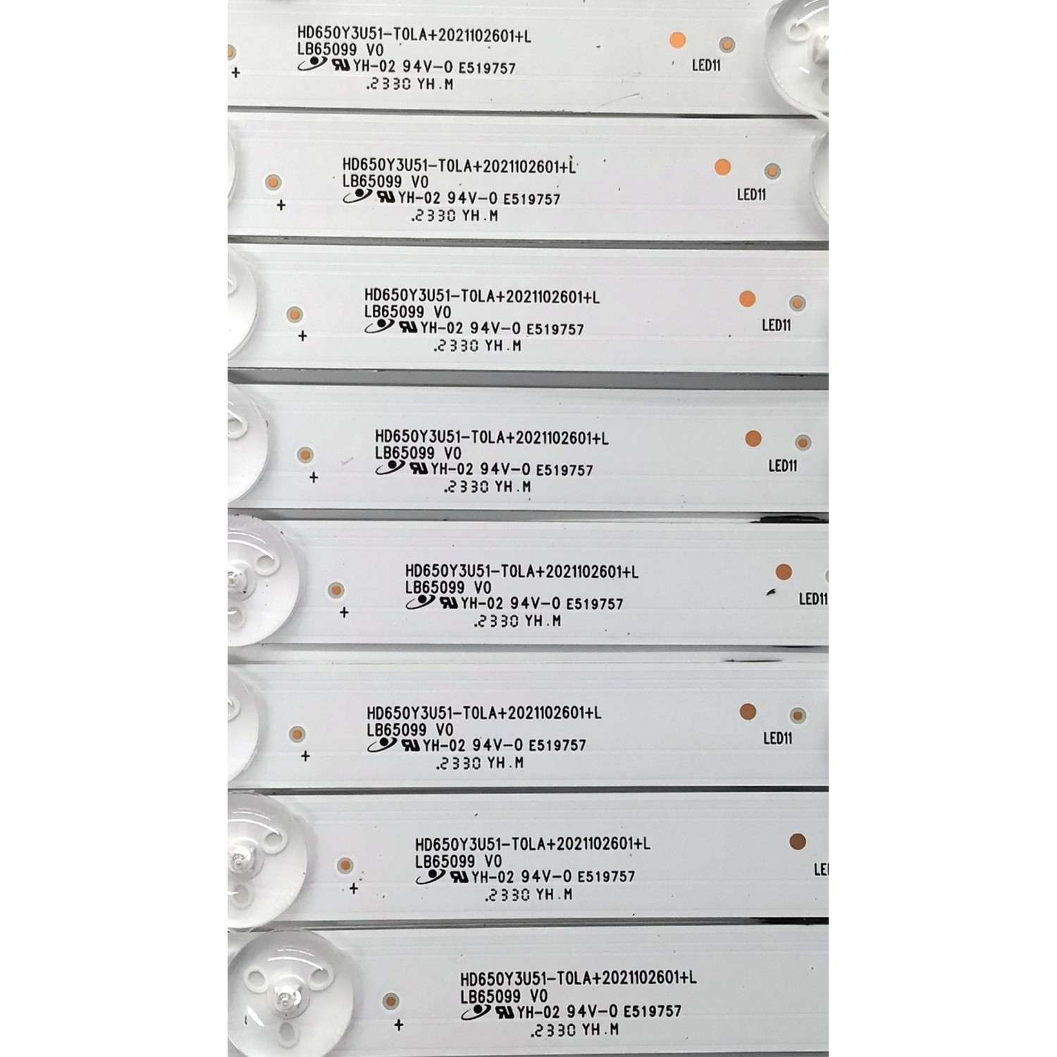 KIT DE LED'S PARA TV HISENSE QLED ((16 PIEZAS)) / NUMERO DE PARTE LB65099 V0 / 1270835 / HD650Y3U51 / HD650Y3U51-T0LA+2021102601+L / HD650Y3U51-T0LA+2021102601+R / AFT5-L / AFT5-R / PANEL HD650Y3U51-T0LG / DISPLAY T650QVN07.5 / MODELOS 65U65H / 65U6H - Imagen 5