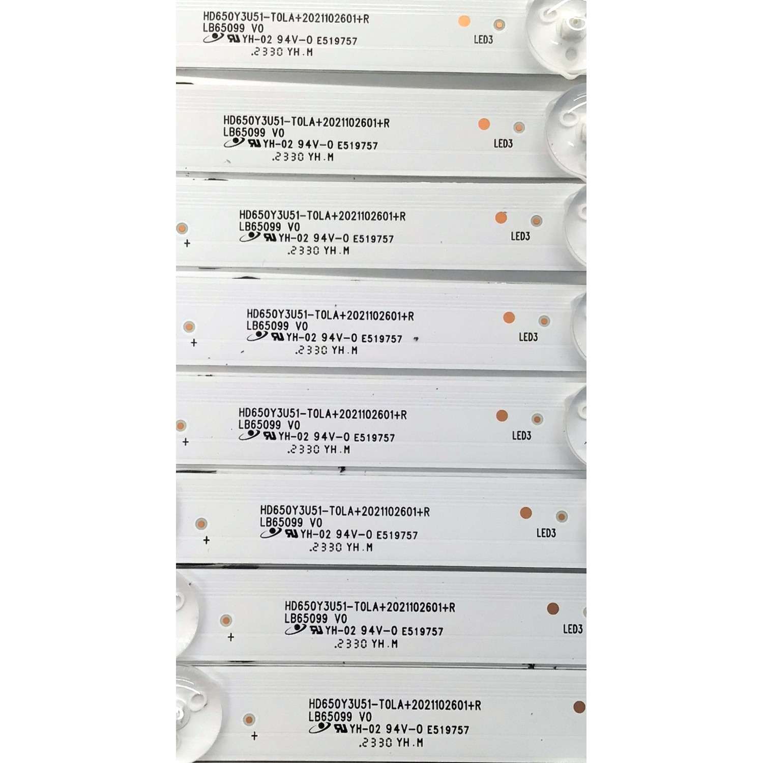 KIT DE LED'S PARA TV HISENSE QLED ((16 PIEZAS)) / NUMERO DE PARTE LB65099 V0 / 1270835 / HD650Y3U51 / HD650Y3U51-T0LA+2021102601+L / HD650Y3U51-T0LA+2021102601+R / AFT5-L / AFT5-R / PANEL HD650Y3U51-T0LG / DISPLAY T650QVN07.5 / MODELOS 65U65H / 65U6H - Imagen 4