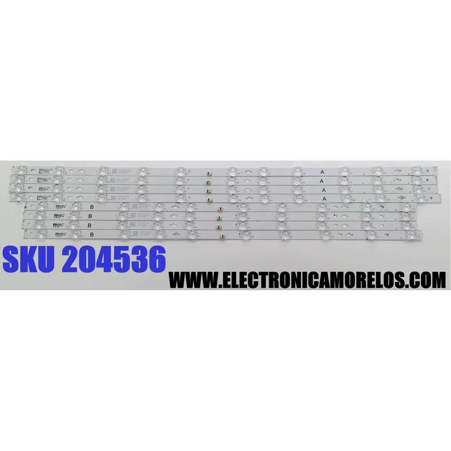 KIT DE LEDS PARA TV TCL ORIGINAL 8 PIEZAS / NUMERO DE PARTE 65HR330M11A4 V1 / 65HR330M10B4 V1 / 65C645 / E471763 / B0101-000942 / B0101-000941 / PANEL LVU650NDEL / DISPLAY ST6451D06-3 VER.2.1 / MODELOS 65Q650G / 65Q670G