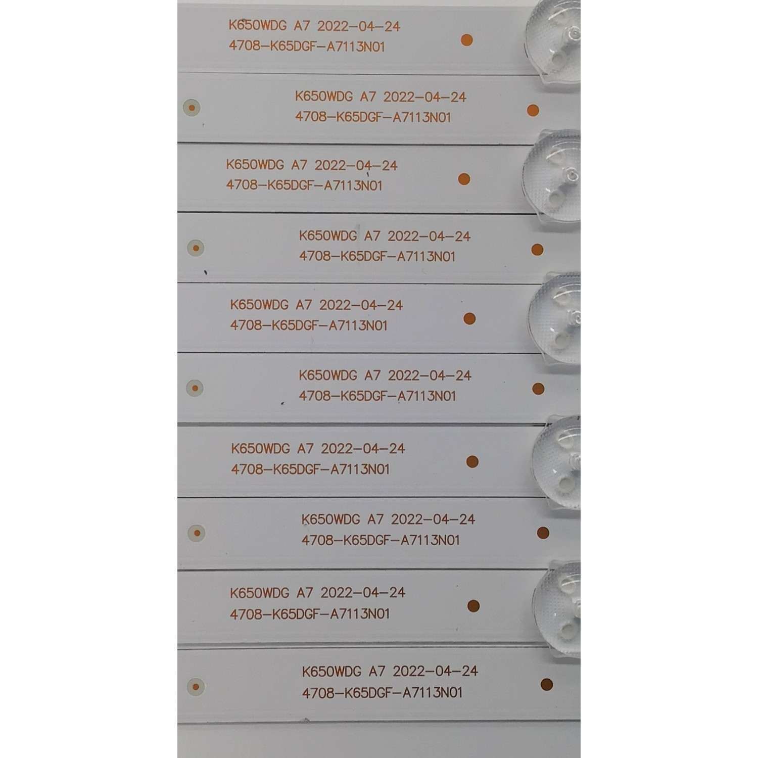 KIT DE LED'S PARA TV SHARP ((10 PIEZAS)) / NUMERO DE PARTE 4708-K65DGF-A7113N01 / K650WDG A7 / XRJ1060 SLC04708RA0 / E479275 / 111005-65FG9011 / K650WGF / PANEL K650WDGF / DISPLAY ST6451D06-3 VER.2.1 / MODELOS 4T-C65EL8UR / 100012587 ((65'' PULGADAS)) - Imagen 6