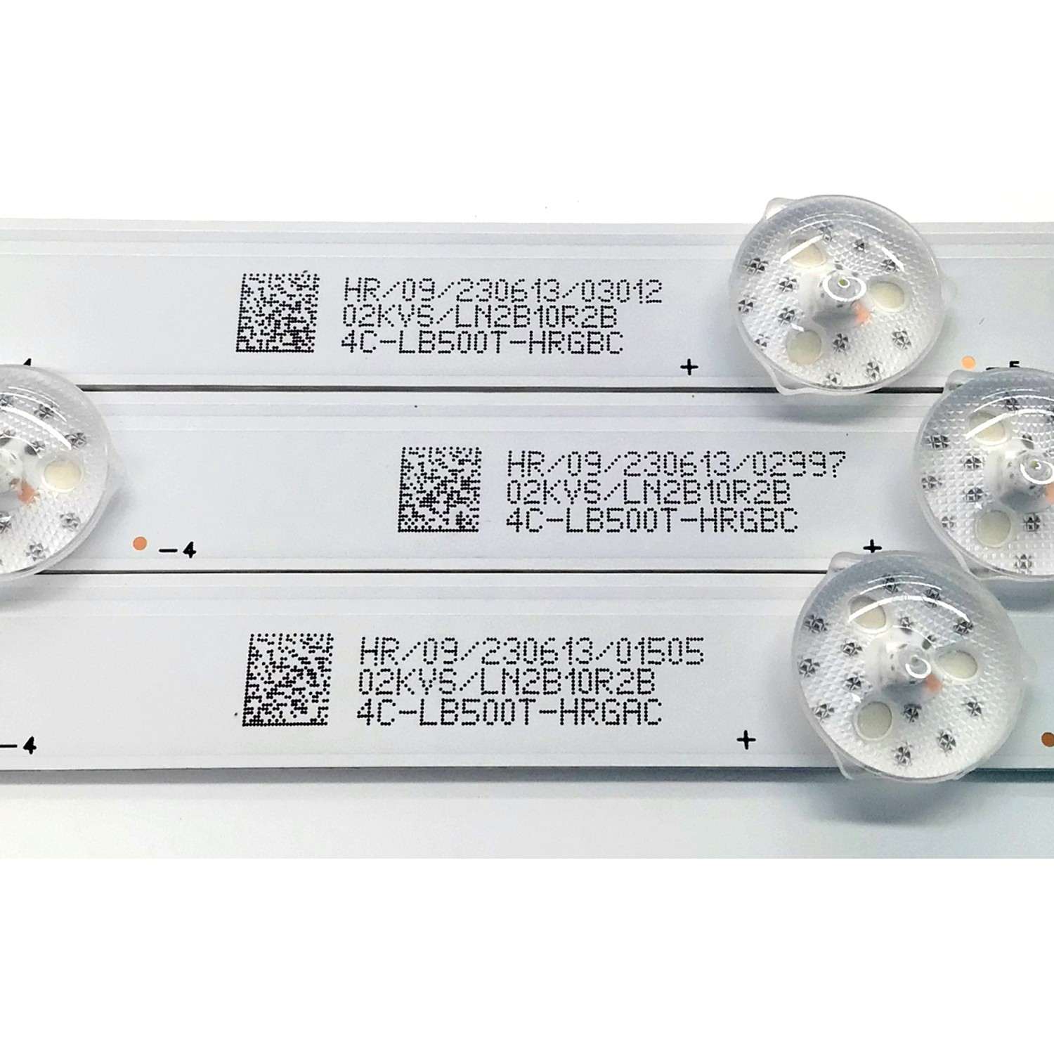 KIT DE LED'S PARA TV DAEWOO ((3 PIEZAS)) / NUMERO DE PARTE 50HR332M14A0 V2 / 50HR332M14B0 V2 / 4C-LB500T-HRGBC / 50D2000 / 50D2000 14*1 A-C04 / 50D2000 14*2 B-C04 / LN2B10R2B / PANEL LVU500CHDX E0504 / DISPLAY CV500U5-T02 REV:01 / MODELO DAW50UR - Imagen 2