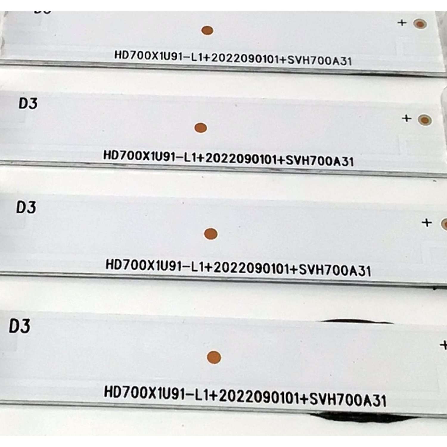 KIT DE LED'S PARA TV HISENSE ((8 PIEZAS)) / NUMERO DE PARTE CRH-BX70X1U913030T0809291-REV1.7 / HD700X1U91-L1+2022090101+SVH700A31 / HD700X1U91-L1 / 2022090101 / SVH700A31 / 1252719 / PANEL HD700X1U92-TAL1B2 / DISPLAY CV700U2-T01 REV:04 / MODELO 70A65H / 70A6H - Imagen 4