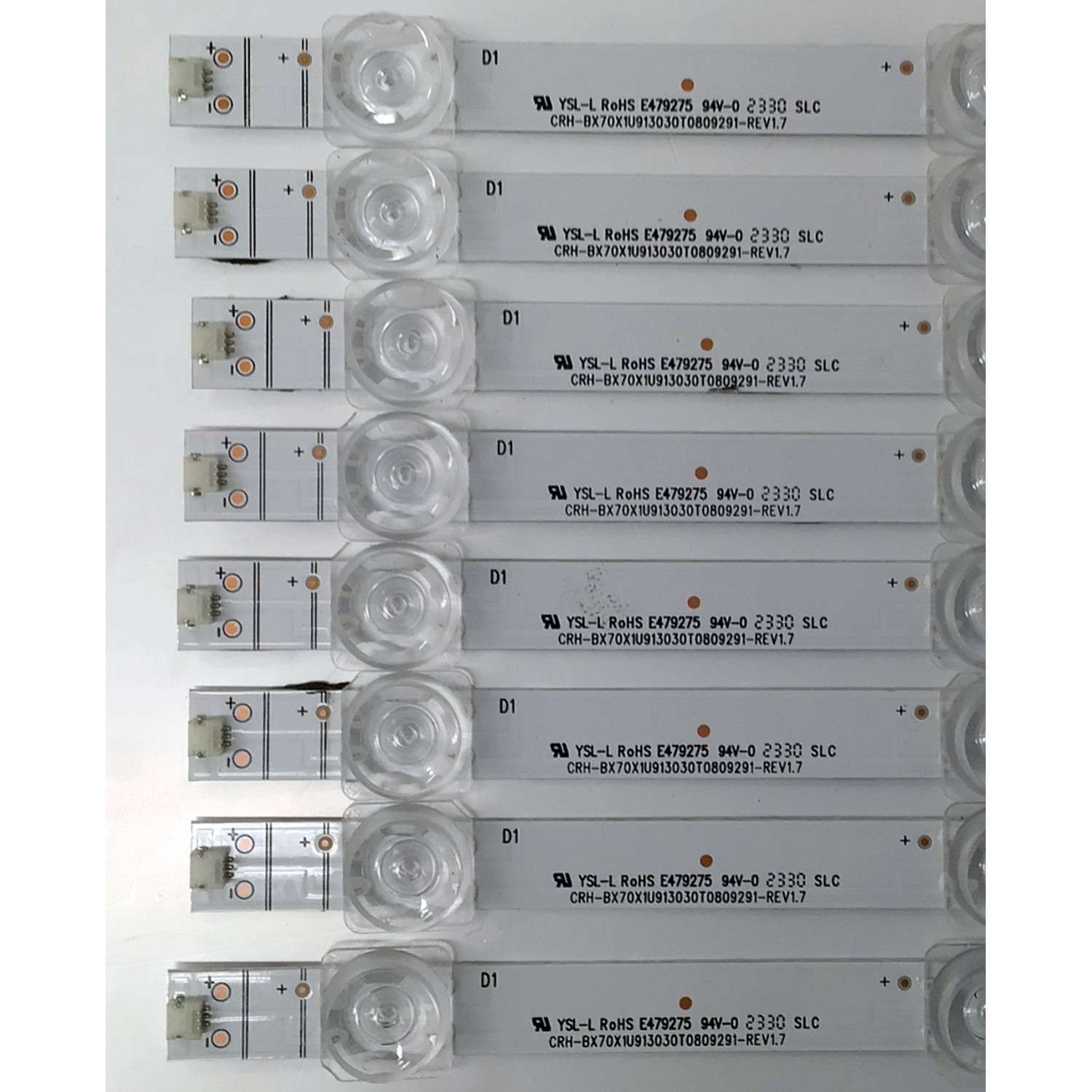 KIT DE LED'S PARA TV HISENSE ((8 PIEZAS)) / NUMERO DE PARTE CRH-BX70X1U913030T0809291-REV1.7 / HD700X1U91-L1+2022090101+SVH700A31 / HD700X1U91-L1 / 2022090101 / SVH700A31 / 1252719 / PANEL HD700X1U92-TAL1B2 / DISPLAY CV700U2-T01 REV:04 / MODELO 70A65H / 70A6H - Imagen 3