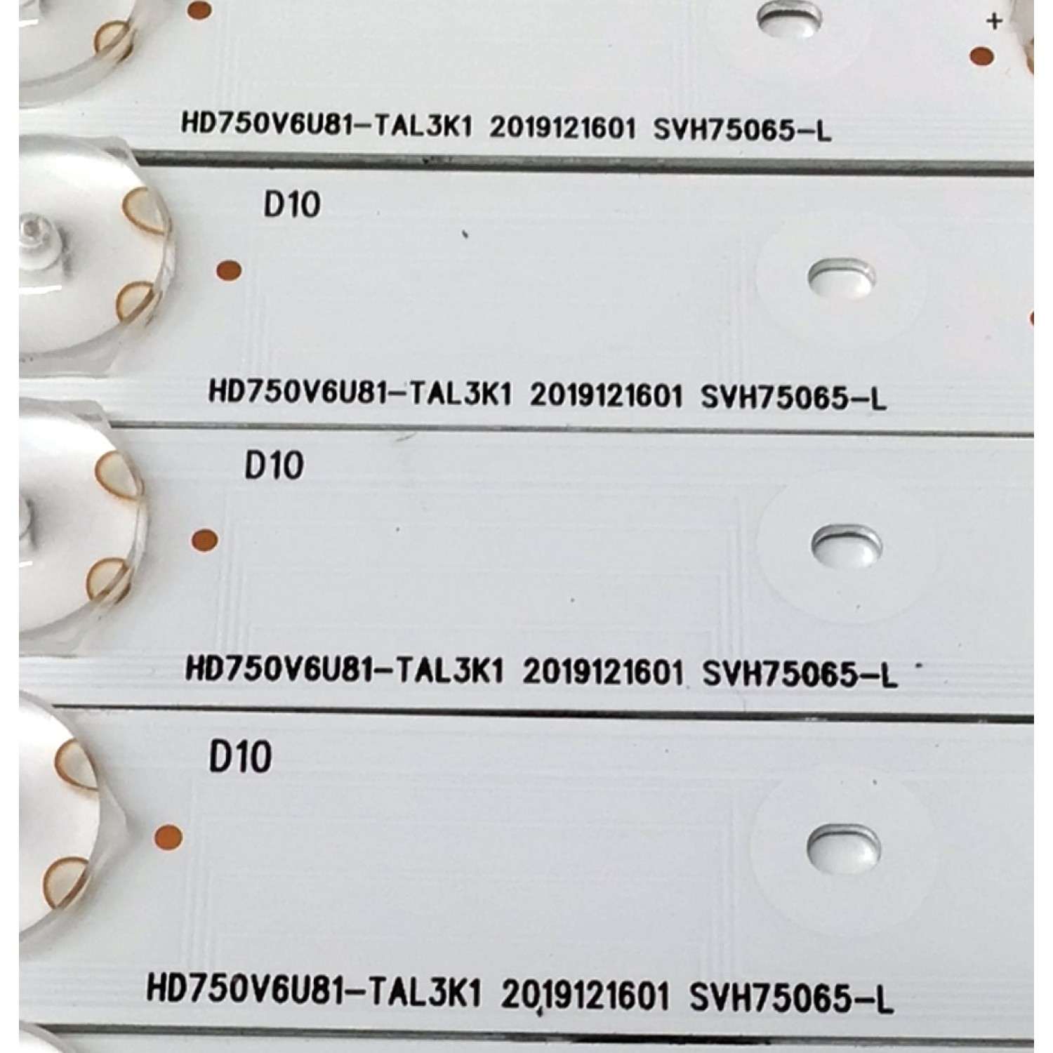 KIT DE LED'S PARA TV HISENSE ((30 PIEZAS)) / NUMERO DE PARTE CRH-BX75V6303015249CG-L-REV1.7 / CRH-BX75V6303015249CG-R-REV1.7 / 1230253 / 1230254 / SVH75065-L / SVH75065-R / HD750V6U81-TAL3K1 / SVH75065-L / SVH75065-R / ST7461D01-6 VER.2.1 / MODELO 75H8G - Imagen 8