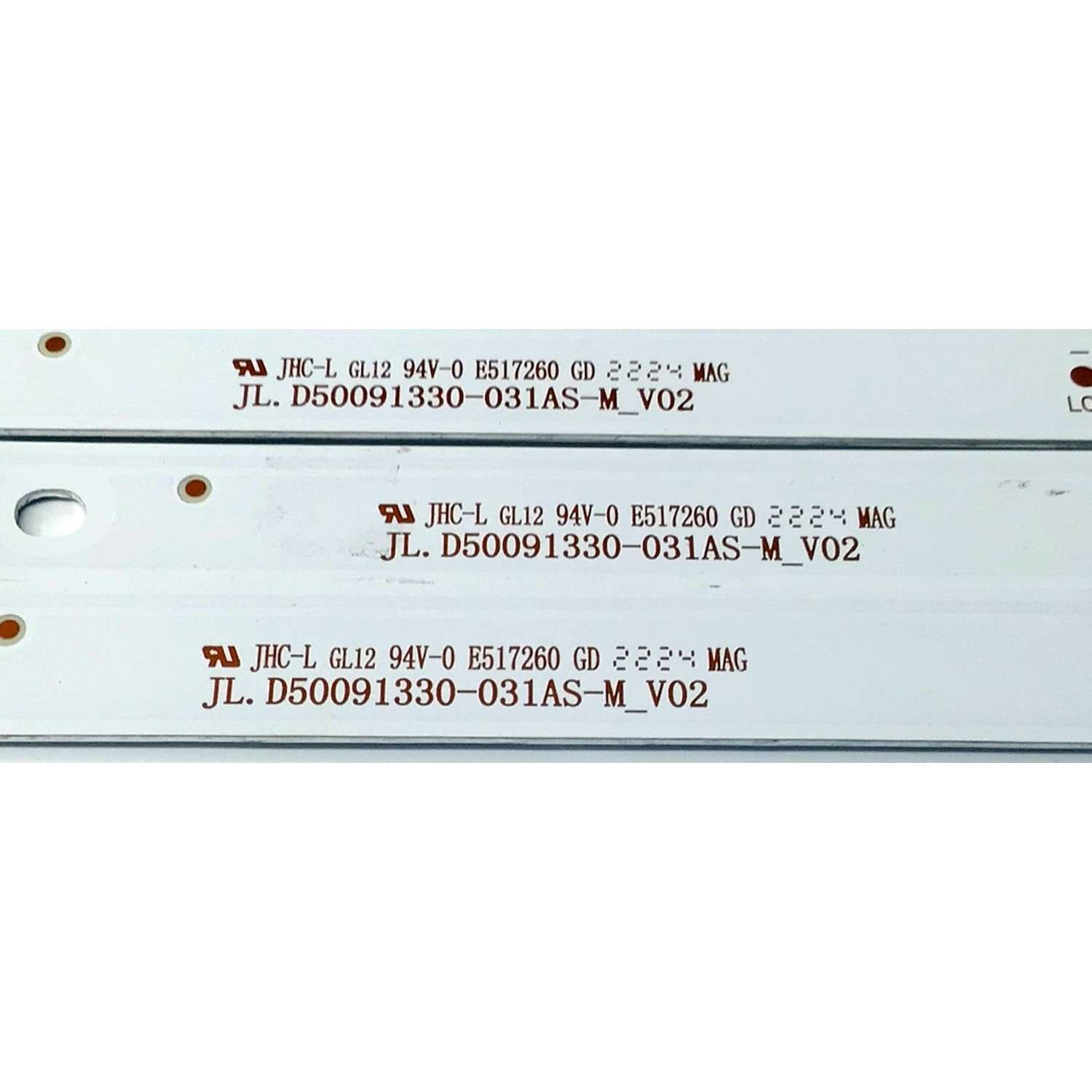 KIT DE LED'S PARA TV GHIA ((3 PIEZAS)) / NUMERO DE PARTE JL.D50091330-031AS-M_V02 / AE0110539 / E517260 / D220630 / PANEL V500DJ7-QE1 D5 / DISPLAY V500DJ7-QE1 REV.D5 / MODELOS G50NTFXUHD20 / RLDED5098-B-UHD / RWOSQU5050-B - Imagen 4