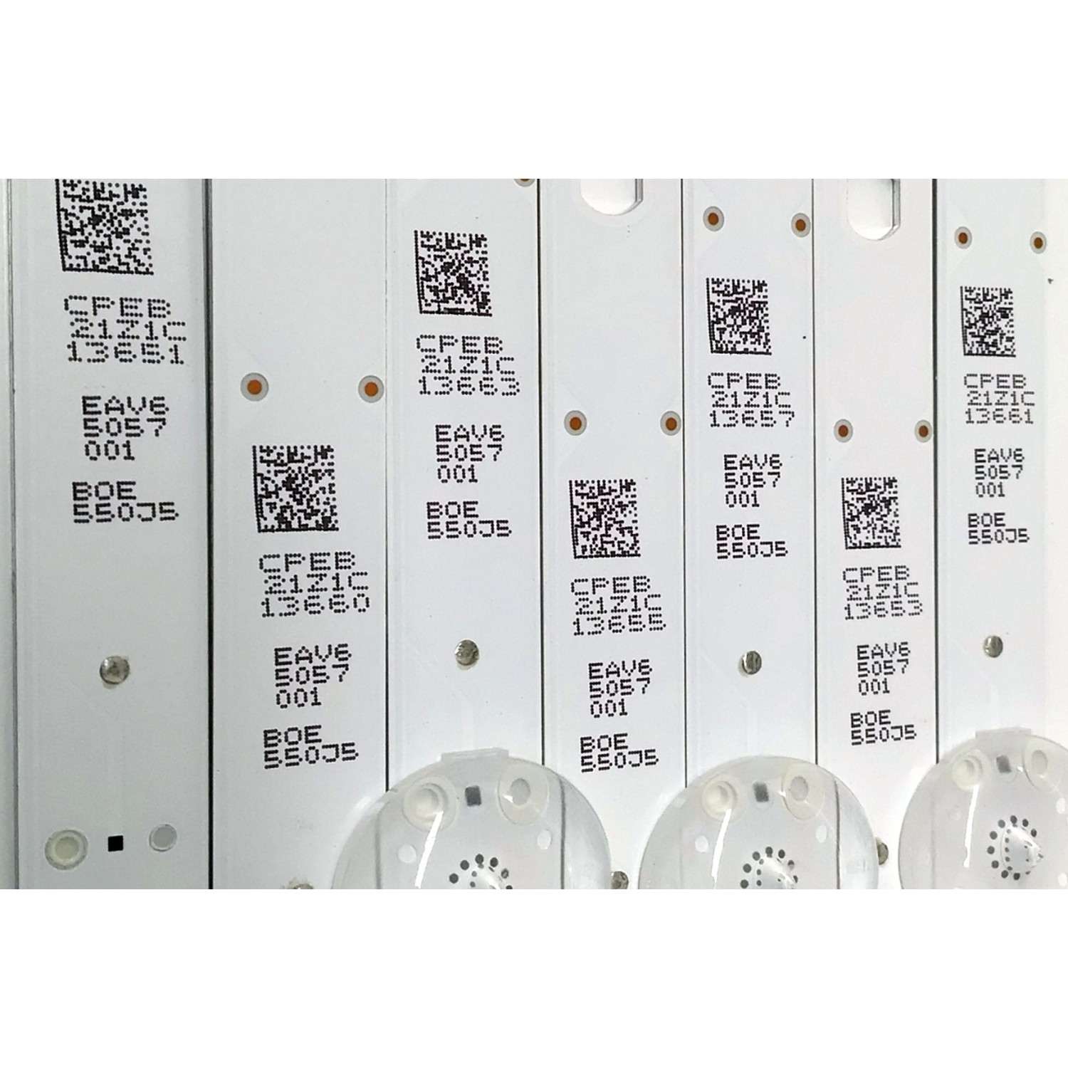 KIT DE LEDS ORIGINAL PARA TV LG 7 PIEZAS / NUMERO DE PARTE EAV65057001 / SSC_Y23 SLIM TRIDENT_55UR80/75_BOE_A_S / SSC_Y23 SLIM TRIDENT_55UR80/75_BOE_A_REV00_221010 / BOE 550J5 / PANEL NC550TQG / MODELOS 55UR7800PSB / 55UR8000AUA - Imagen 2