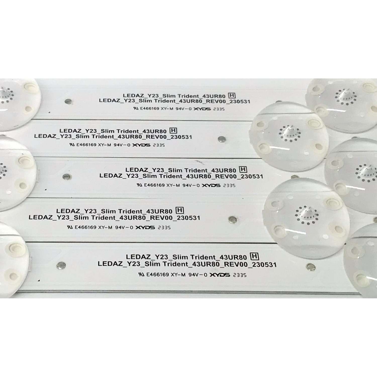KIT DE LED'S PARA TV LG ((5 PIEZAS)) / NUMERO DE PARTE EAV65073901 / LEDAZ_Y23_SLIM TRIDENT_43UR80 / LEDAZ_Y23_SLIM TRIDENT_43UR80_REV00_230531 / E466169 / UR80 (HKC) / MODELO 43UR7800PSB / 43UR7800PSB.BWMSLJM - Imagen 2