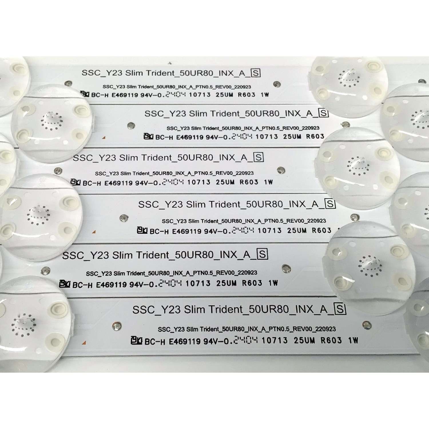 KIT DE LEDS PARA TV LG ORIGINAL 6 PIEZAS / NUMERO DE PARTE EAV65056501 / SSC_Y23 SLIM TRIDENT_50UR80_INX_A_S / SSC_Y23 SLIM TRIDENT_50UR80_INX_A_PTN0.5_REV00_220923 / PANEL NC500TQG / DISPLAY V500DJ7-QE1 B REV.C9 / MODELOS 50UR7800PSB / 50UR8000AUA - Imagen 2
