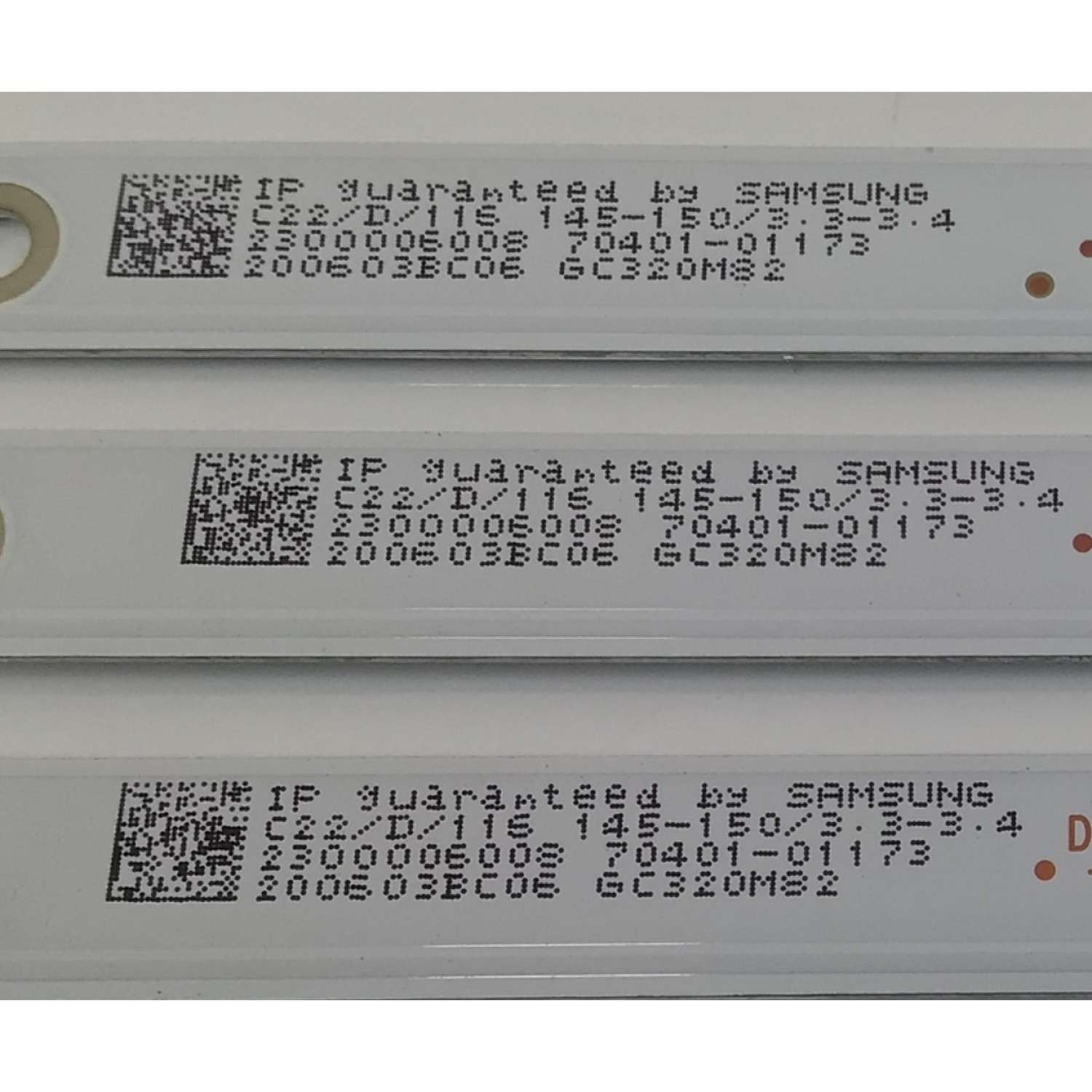 KIT LED'S PARA TV SAMSUNG ((3 PIEZAS)) / NUMERO DE PARTE 303GC320055E / GC32D06-ZC22AG-20E / GC320M82 / 70401-01173 / 2300006008 / 200603BC06 / DISPLAY HV320WHB-N5B / MODELO UN32M4500BF / UN32M4500BFXZA / UN32M4500BFXZA BZ01 - Imagen 3