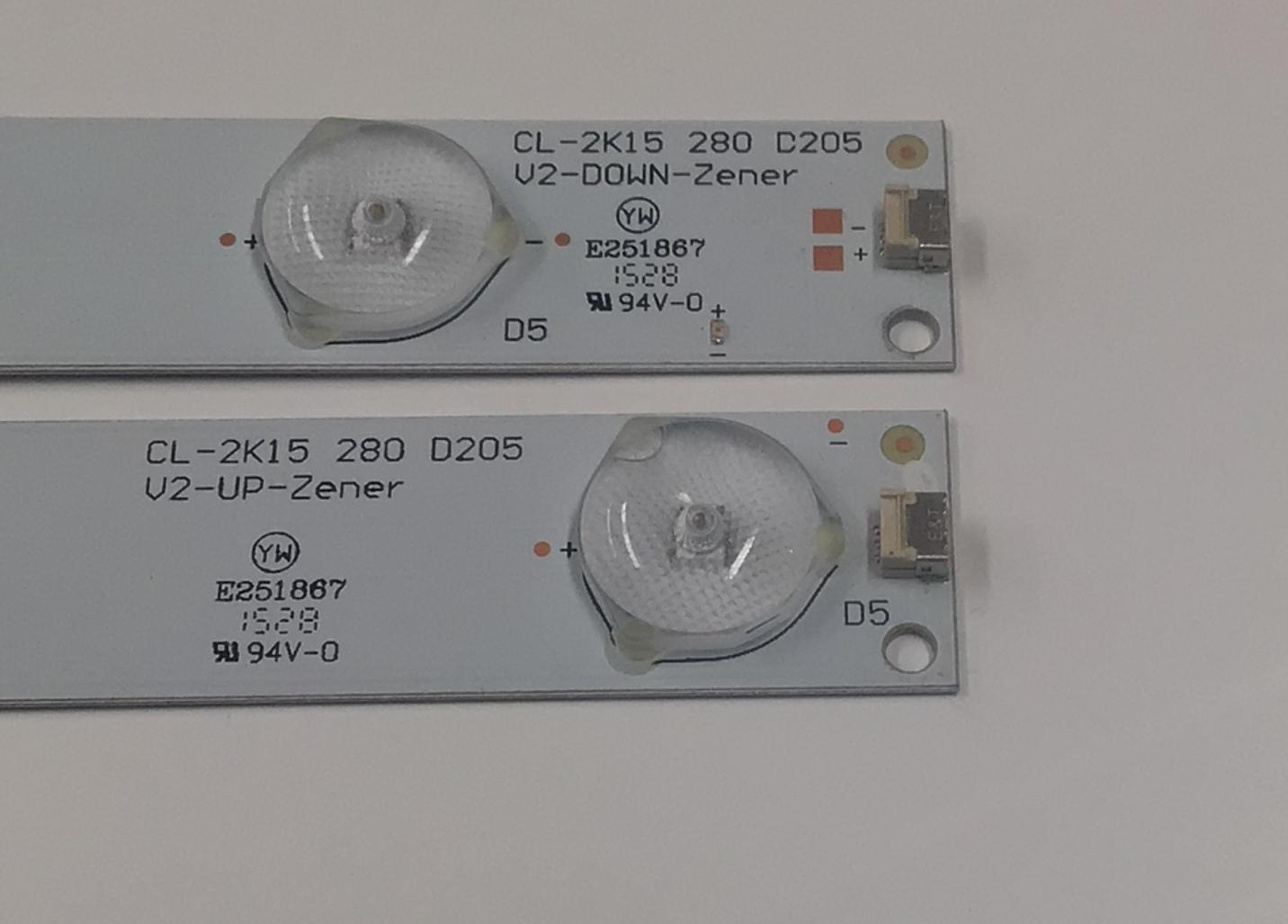 KIT DE LEDS PARA TV TOSHIBA ORIGINAL 2 PIEZAS / NUMERO DE PARTE CL-2K15 280 D205 / CL-2K15 280 D205-V2-UP-ZENER / 11800782-A0 / 11800783-A0 / UEJ02AAAYC00U58400 / PANEL C280LD-FH61 / MODELO 28L110U - Imagen 3