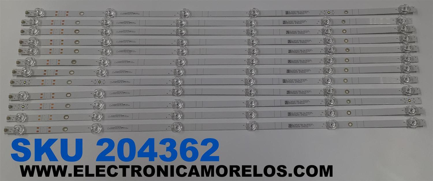 KIT DE LEDS ORIGINAL PARA TV VIZIO 12 PIEZAS / NUMERO DE PARTE 303HX750030D / HFSX75D06-ZC42AG-12D / 2300021202 / 230606BC03 / 70401-01713 / GC750M24 / PANEL BOEI750WQ1 / DISPLAY HV750QUB-F91 / MODELO V755X-K04 / V755M-K04