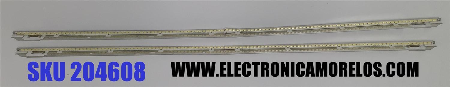 KIT DE LED´S PARA PARA TV SAMSUNG 2 PIEZAS ORIGINAL / NUMERO DE PARTE 2012SVS65 V2 / SAMSUNG 2012SVS65 V2 LEFT56 REV0.5 1200227 / SAMSUNG 2012SVS65 V2 RIGHT56 REV0.5 1200227 / BN64-02086A / PANEL CY-FE650DSAV2V / MODELO UN65ES6500 /  LH65MEBPLGA