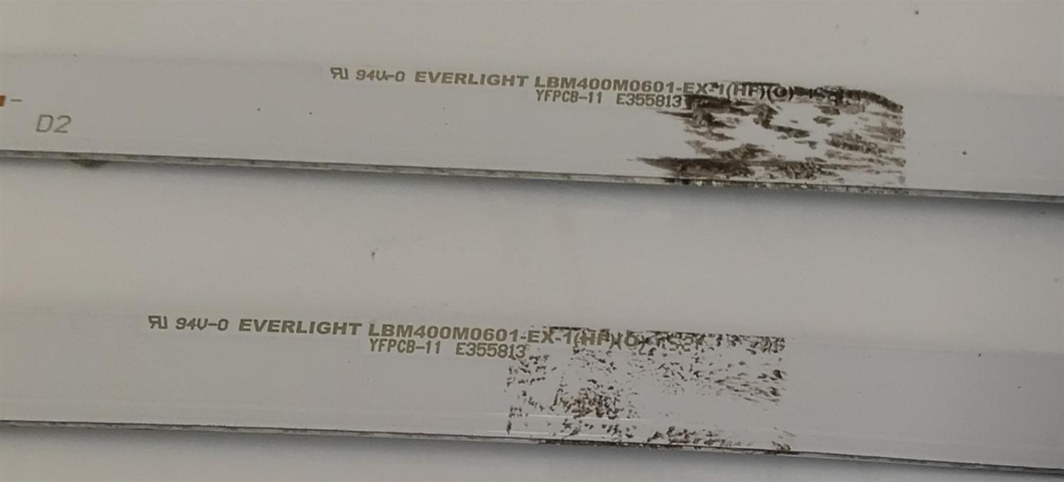 KIT DE LEDS ORIGINAL PARA TV VIZIO 2 PIEZAS / NUMERO DE PARTE LBM400M0601 / EVERLIGHT LBM400M0601-EX-1 (HF)(0) / YFPCB-11 / MODELO D40F-J09 / D40F-J09 LINID4MX - Imagen 2