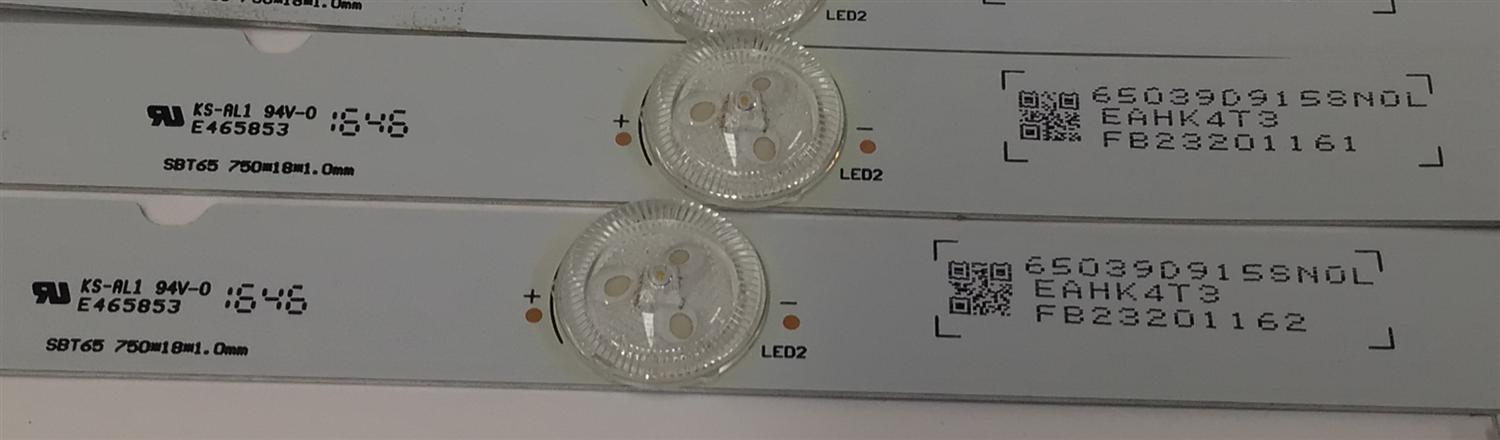 KIT DE LED'S PARA TV SONY ORIGINAL 18 PIEZAS / NUMERO DE PARTE SBT65 / 65039D915SN0L / 65039D915SN0R / EAHM4T5 / PANEL YD75650DND01B / MODELOS XBR-65X900E / XBR65X900E - Imagen 4