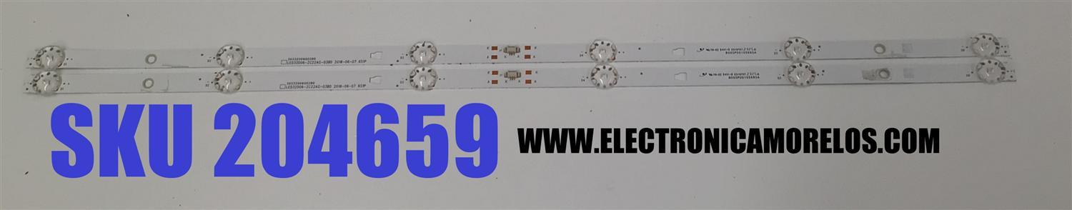 KIT DE LEDS PARA TV ONN ORIGINAL 2 PIEZAS / NUMERO DE PARTE 30332006002BD / LED32D06-ZC22AG-03BD / B005P00105665A / 32000M16 / MODELO 100012589 32"