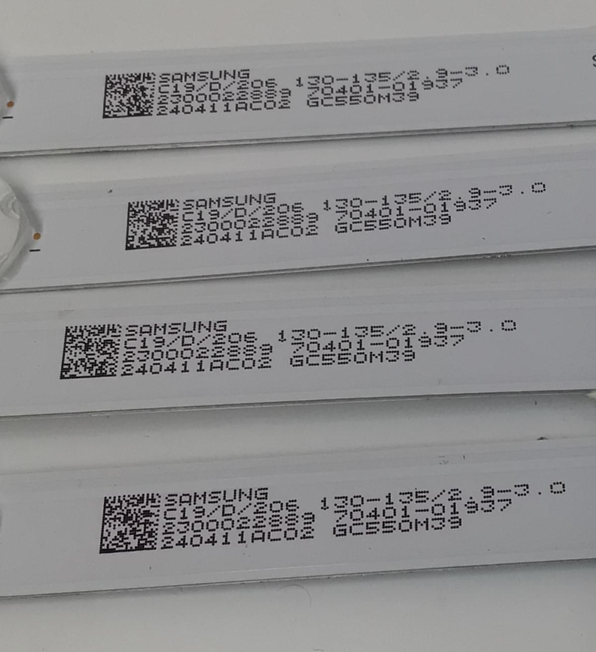 KIT DE LEDS PARA TV ORIGINAL 4 PIEZAS / NUMERO DE PARTE 303GC550109D / GC55D12-ZC42AG-08D / C19/D/206 / 2300022889 / 240411AC02 / 70401-01937 / 130-135/2.9 9-3.0 / GC550M39 / MODELO 55" - Imagen 2