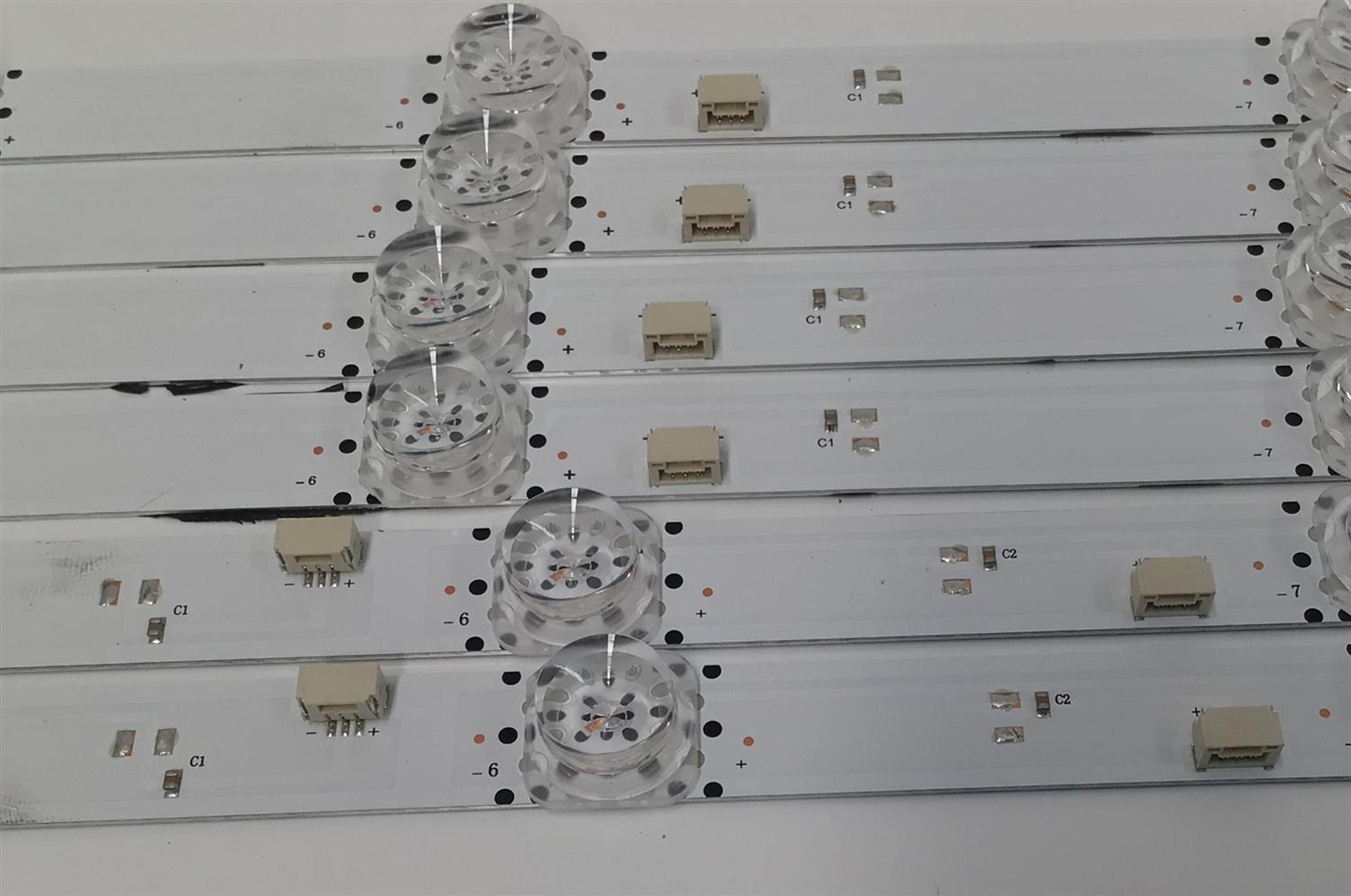 KIT DE LEDS ORIGINAL PARA TV TCL 6 PIEZAS / NUMERO DE PARTE 75HR332M10 / 75HR332M10A1 V3 / 75HR332M10B1 V3 / 75S11 PRO YAG 10X4 A / 75S11 PRO YAG 10X2 B / HR/02/240712 / 04LPJ/LU2C11U3B / N0101-000277 / N0101-000280 / PANEL LVU750NDAL / MODELO 75S451 - Imagen 2