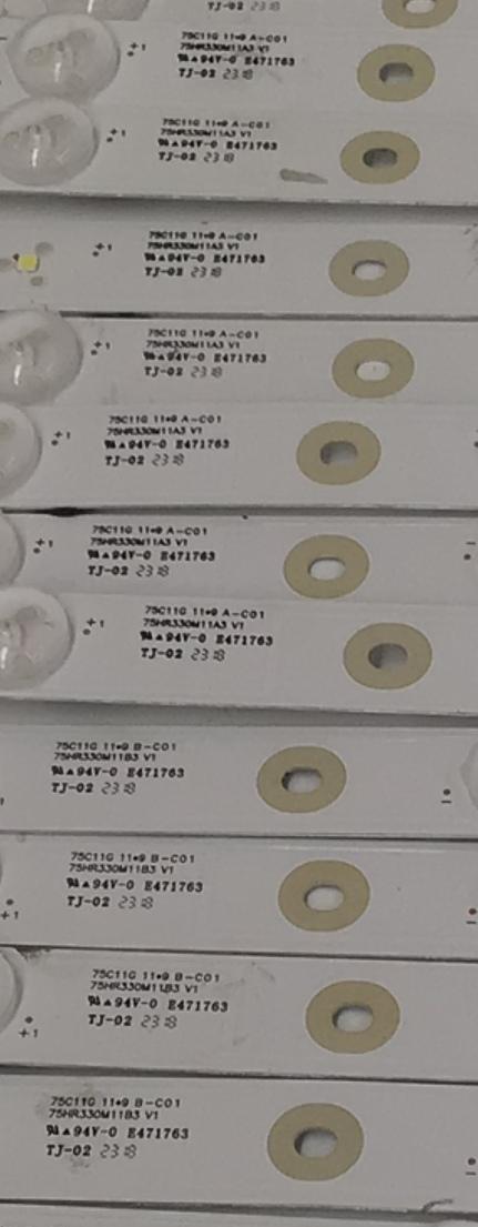 KIT DE LEDS PARA TV TCL ORIGINAL / INCOMPLTO SOLO 19 PIEZAS / NUMERO DE PARTE 75HR330M11 / 75HR330M11A3 V1 / 75HR330M11B3 V1 / 75HR330M11C3 V0 / 75C11G / PANEL LVU750NDJC / MODELO 75Q750G / KIT CONSTA ORIGINALMENTE DE 20 PIEZAS - Imagen 4