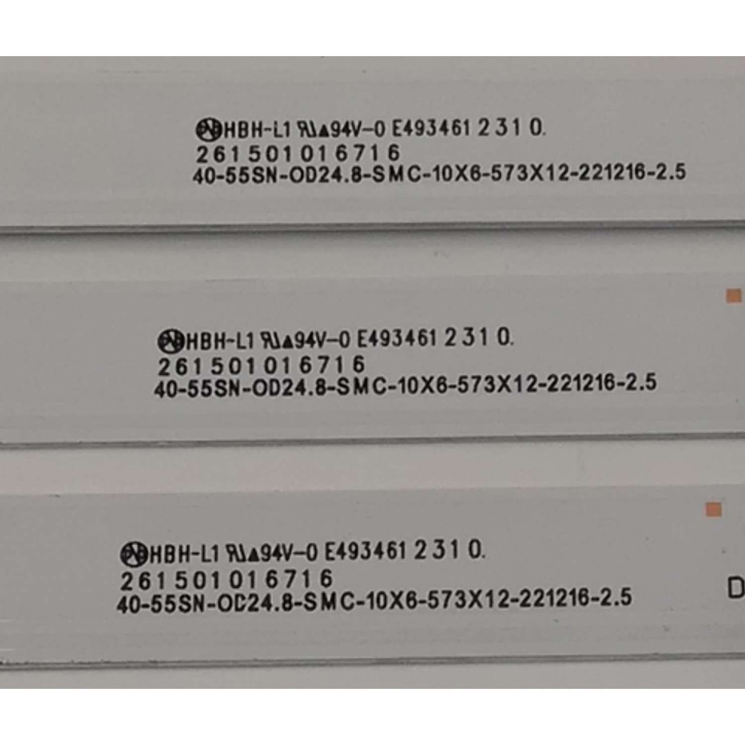 KIT DE LEDS PARA TV SONY ORIGINAL 10 PIEZAS / NUMERO DE PARTE 261501016716 / 40-55SN-OD24.8-SMC-10X6-573X12-221216-2.5 / 70401-01723 / LS55PAC / SVB550FH2 / P5L3P30E / 230413  / PANEL BOEI550WQ1 / DISPLAY HV550QUB-F1L / MODELO KD-55X77CL / KD55X77CL - Imagen 3