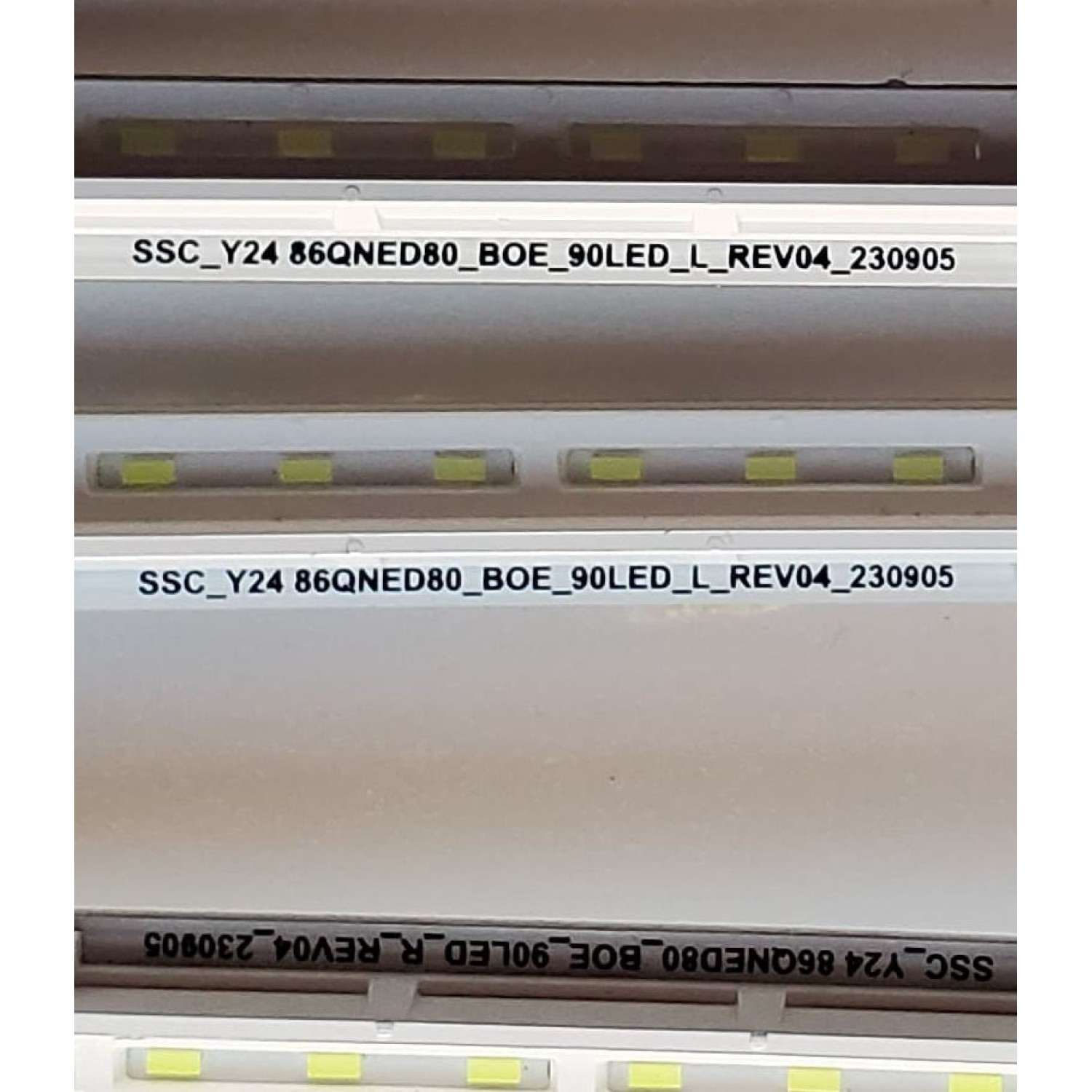 KIT DE LED´S PARA TV LG (4 PZ ) / NUMERO DE PARTE SSC_Y24 86QNED80_BOE_90LED_L_REV04_230905 / TT3824 A2D / SSC_Y24 86QNED80_BOE_90LED_R_REV04_230905 / PANEL NC860EQE-VBNH1 / DISPLAY HF860QUB-F2D / MODELO 86QNED80TUC. BUSFLKR - Imagen 3