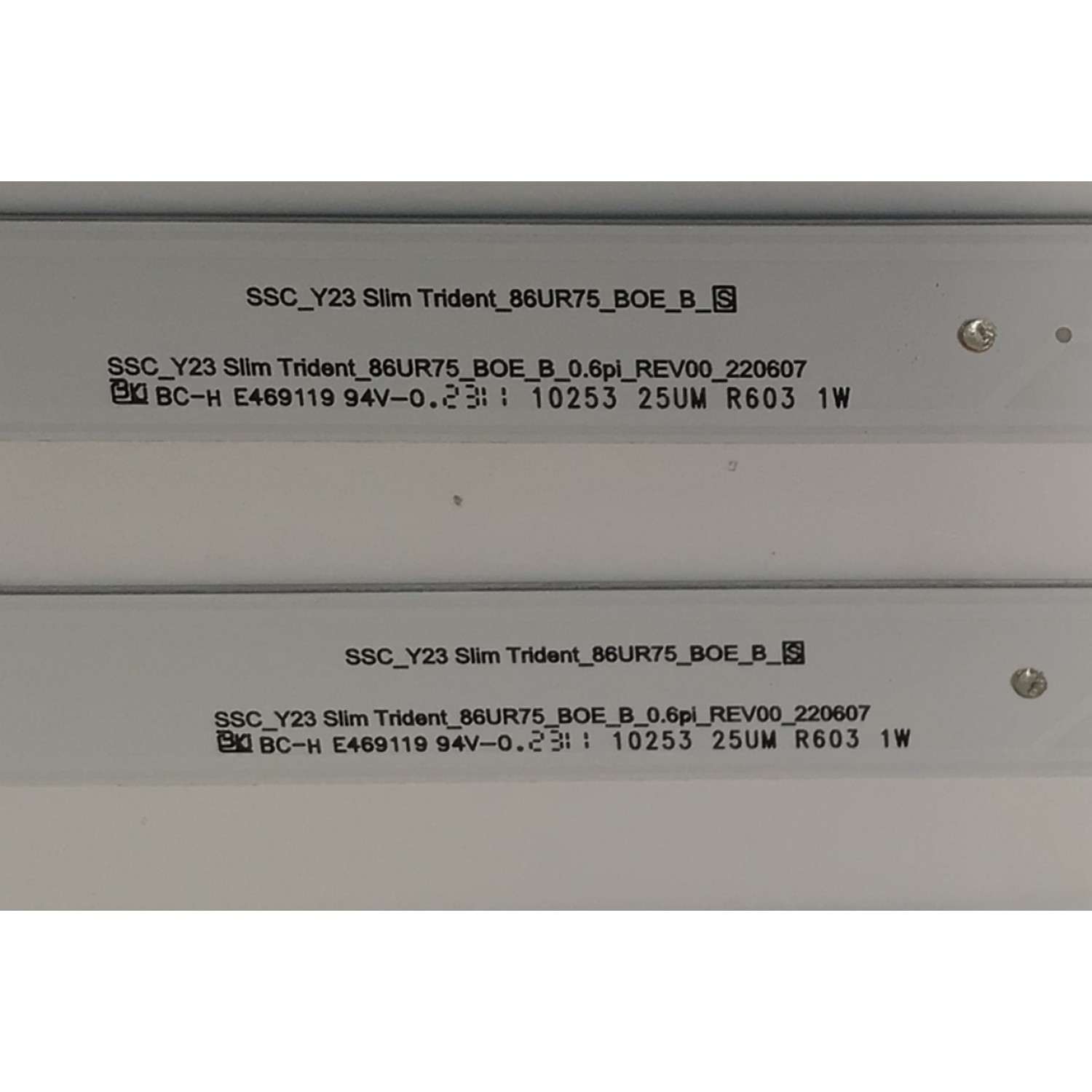 KIT DE LED´S PARA TV LG 22 PIEZAS ORIGINALES / NUMERO DE PARTE EAV65066301 / EAV65066401 / SSC_Y23 SLIM TRIDEM_86UR75_BOE_B_S / SSC_Y23 SLIM TRIDEM_86UR75_BOE_A_0.6PI_REV00_220607 / MODELO 86UR8000AUA / 86UR8000AUA.BUSGLKR - Imagen 5