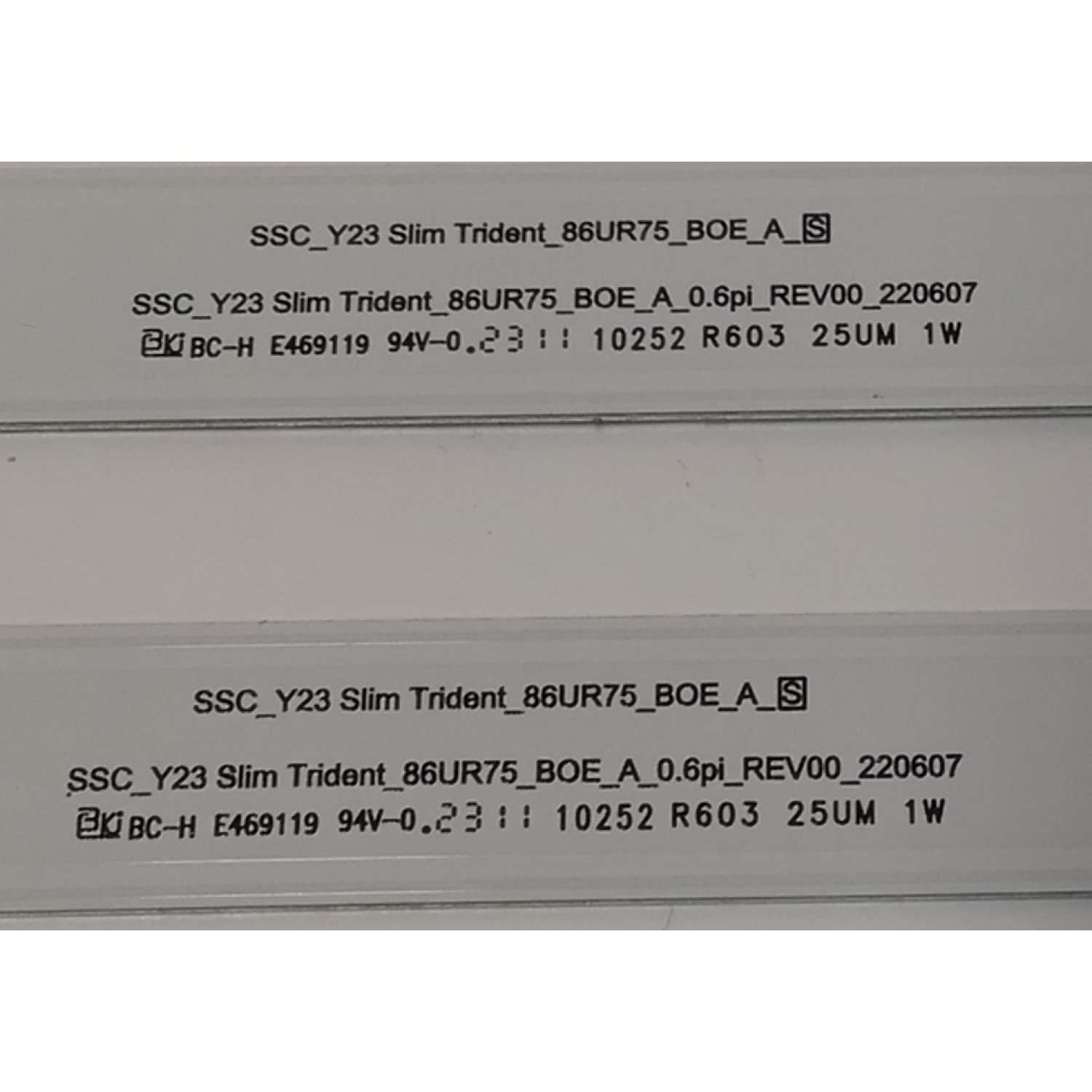KIT DE LED´S PARA TV LG 22 PIEZAS ORIGINALES / NUMERO DE PARTE EAV65066301 / EAV65066401 / SSC_Y23 SLIM TRIDEM_86UR75_BOE_B_S / SSC_Y23 SLIM TRIDEM_86UR75_BOE_A_0.6PI_REV00_220607 / MODELO 86UR8000AUA / 86UR8000AUA.BUSGLKR - Imagen 8