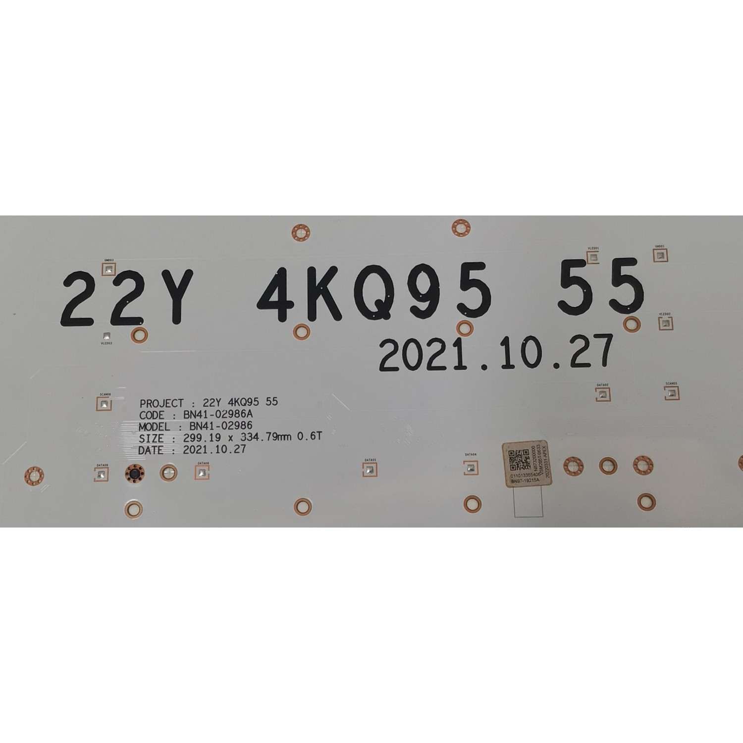 KIT DE LED´S PARA TV SAMSUNG 8 PIEZAS ORIGINALES / NUMERO DE PARTE BN97-19215A / BN97-19216A / BN41-02986A / BN41-02986 / 22Y 4KQ95 55 / DFVC2152 / BN41-02986A-000 / VSM205T / VSM204T / MODELO QN55QN95BAFXZA / QN55QN95BAFXZA CB02 - Imagen 6