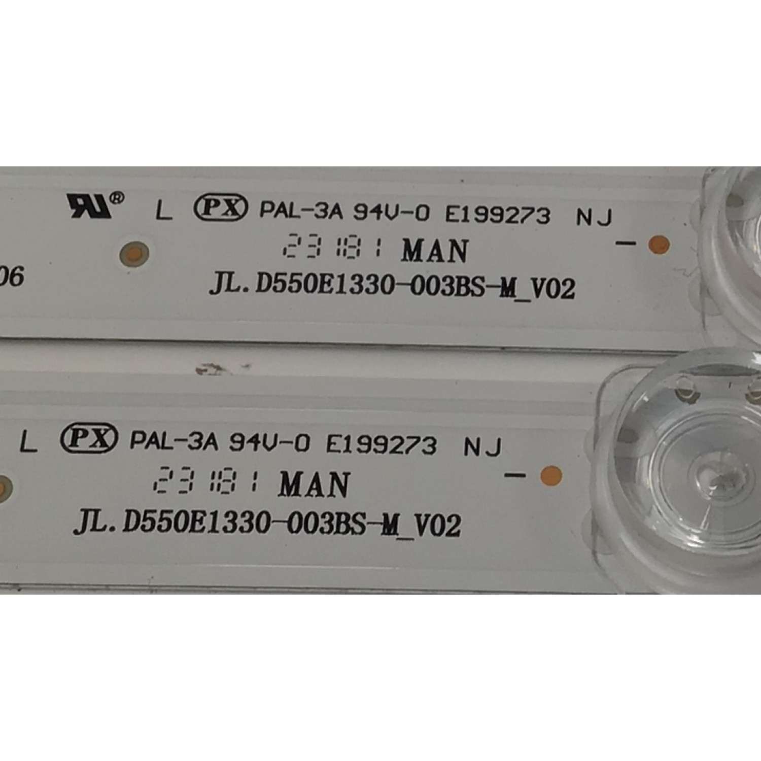 KIT DE LED´S PARA TV HISENSE 4 PIEZAS ORIGINALES / NUMERO DE PARTE JL.D550E1330-003BS-M / JL.D550E1330-003BS-M_V02 / HD550Y3U51-T0L4 / 2020123101 / 1286038 / 6UC8 / PANEL HD550Y3U51-T0L4 / MODELO 55A7G - Imagen 4
