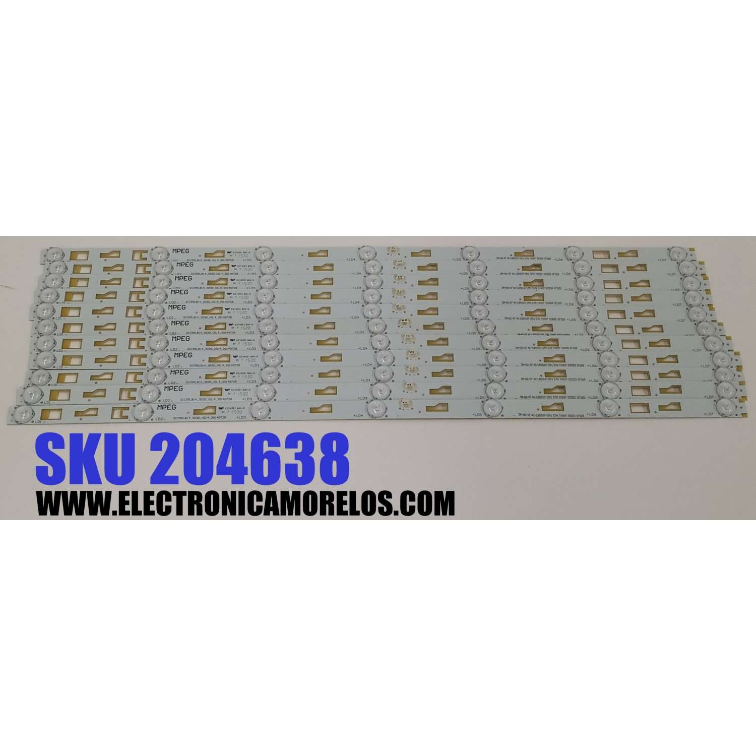 KIT DE LEDS PARA TV TCL ORIGINAL 11 PIEZAS / NUMERO DE PARTE GIC55LB14 / GIC55LB14_3030_V0.4_20140728 / ZM-GS-07 / 4C-LB5507-ZM1 / PANEL LVF550ND2L / MODELO 55F3700 / 55F3700-LPM002A / 55FS3700TAAA - Imagen 1