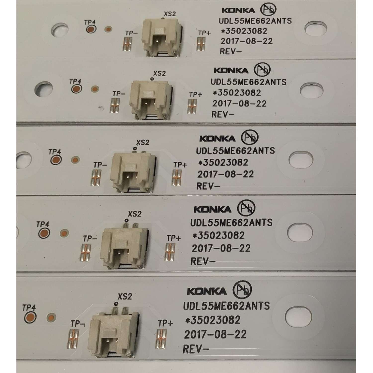 KIT DE LEDS PARA TV KONKA ORIGINAL 9 PIEZAS / NUMERO DE PARTE UDL55ME662ANTS / 35023082 / BK BLK LJ2 / 21006903 / MODELO LED55K7200 / LED55K5500 - Imagen 4
