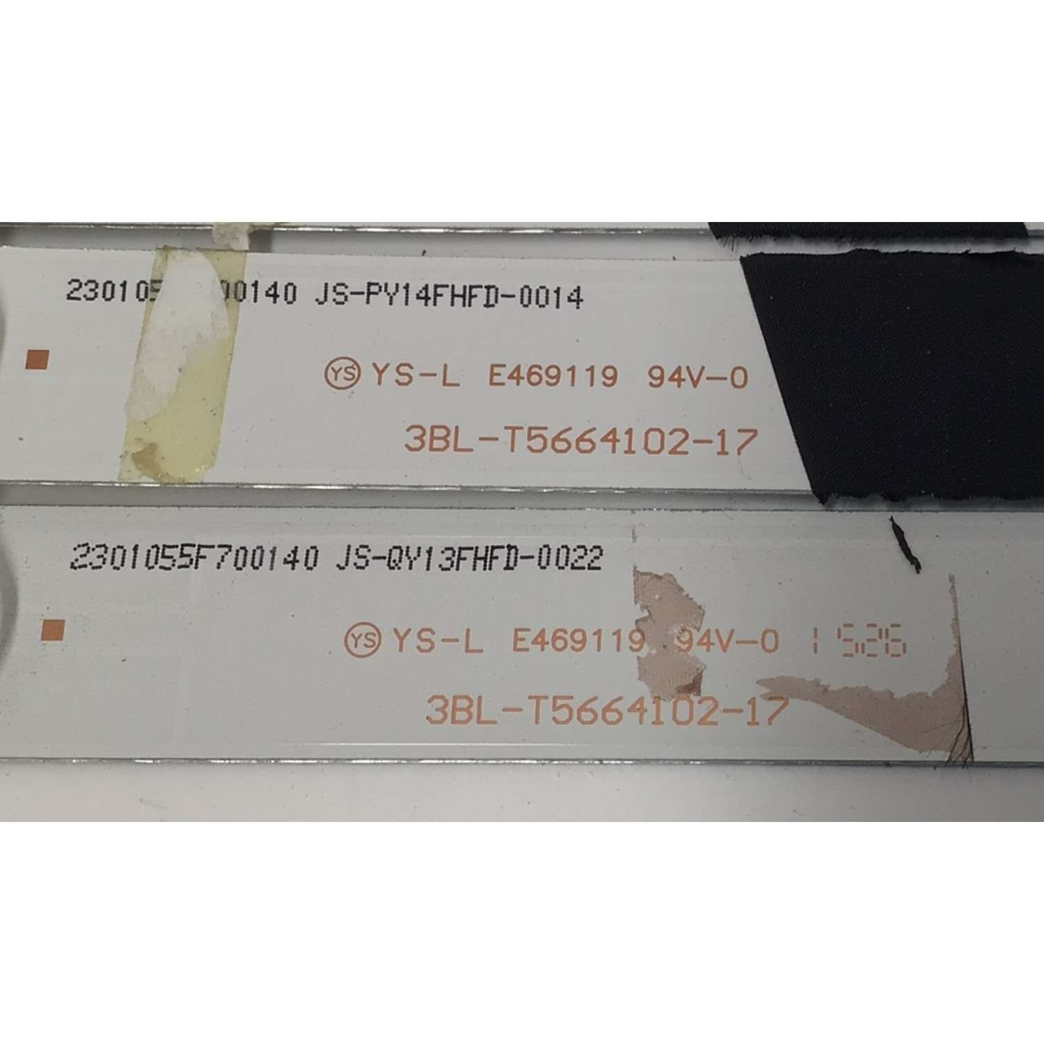 KIT DE LEDS PARA TV SCEPTRE ORIGINAL 12 PIEZAS / NUMERO DE PARTE 3BL-T5664102-17 / 2301055F700140 / JS-PY14FHFD-0014 / PANEL HK550WLEDM-AH1AH / MODELO E555 - Imagen 3