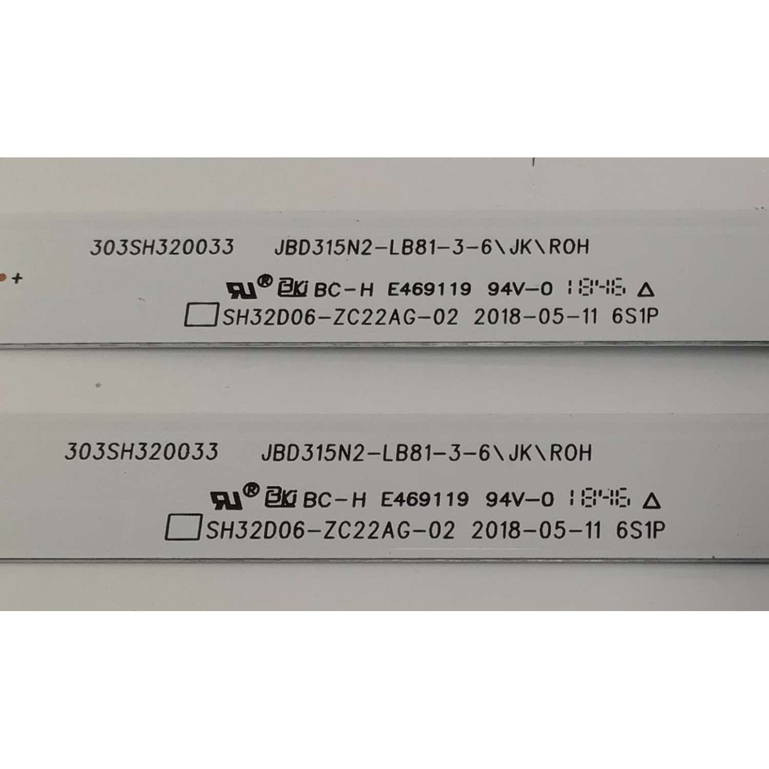 KIT DE LEDS PARA TV HISENSE ORIGINAL 2 PIEZAS / NUMERO DE PARTE 303SH320033 / SH32D06-ZC2AG-02 / JBD315N2-LB81-3-6\JK\ROH / 1197049 / PANEL JHD315N2H81-TXL2QL / MODELO 32H4E1 - Imagen 2