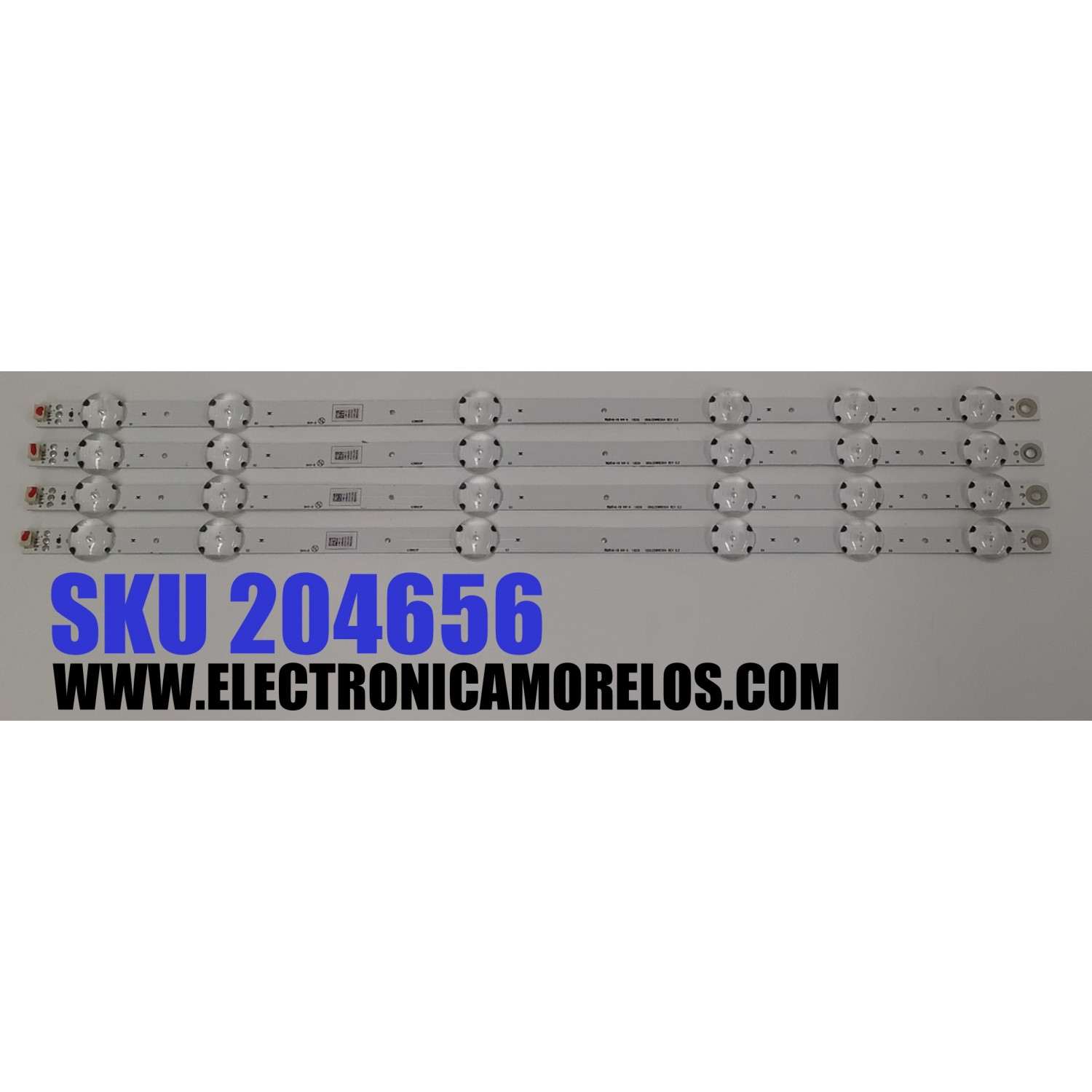 KIT DE LEDS PARA TV PHILIPS ORIGINAL 4 PIEZAS / NUMERO DE PARTE UDULEDWRE004 / UDULEDWRE004 REV 0.2 / 43W6S1P / MODELOS 43PFL5603/F7 / 43PFL5703/F7