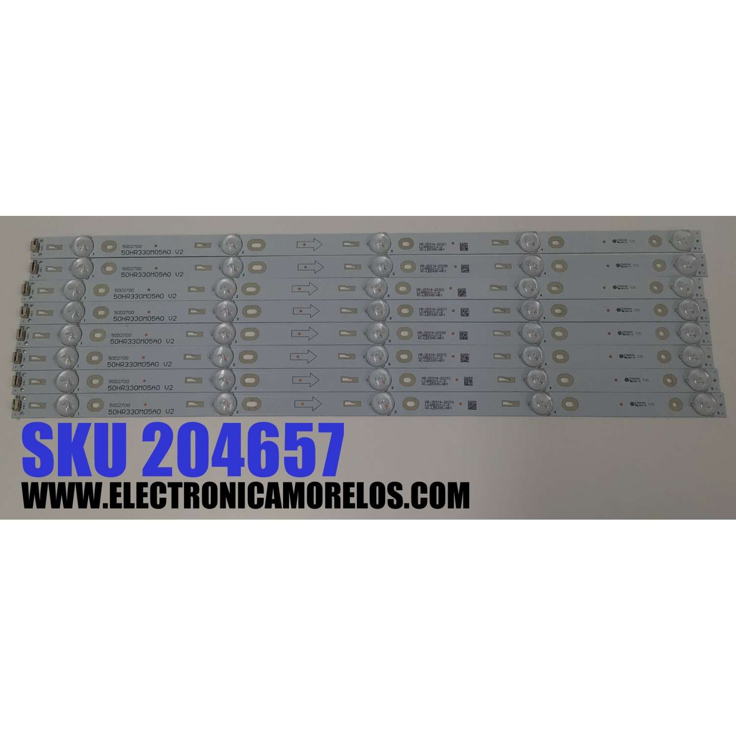 KIT DE LEDS PARA TV TCL ORIGINAL 8 PIEZAS / NUMERO DE PARTE 50HR330M05A0 V2 / 50D2700 / LC4RB2U1-C-K / 4C-LB5005-HR1 / MODELO 50FS3800 