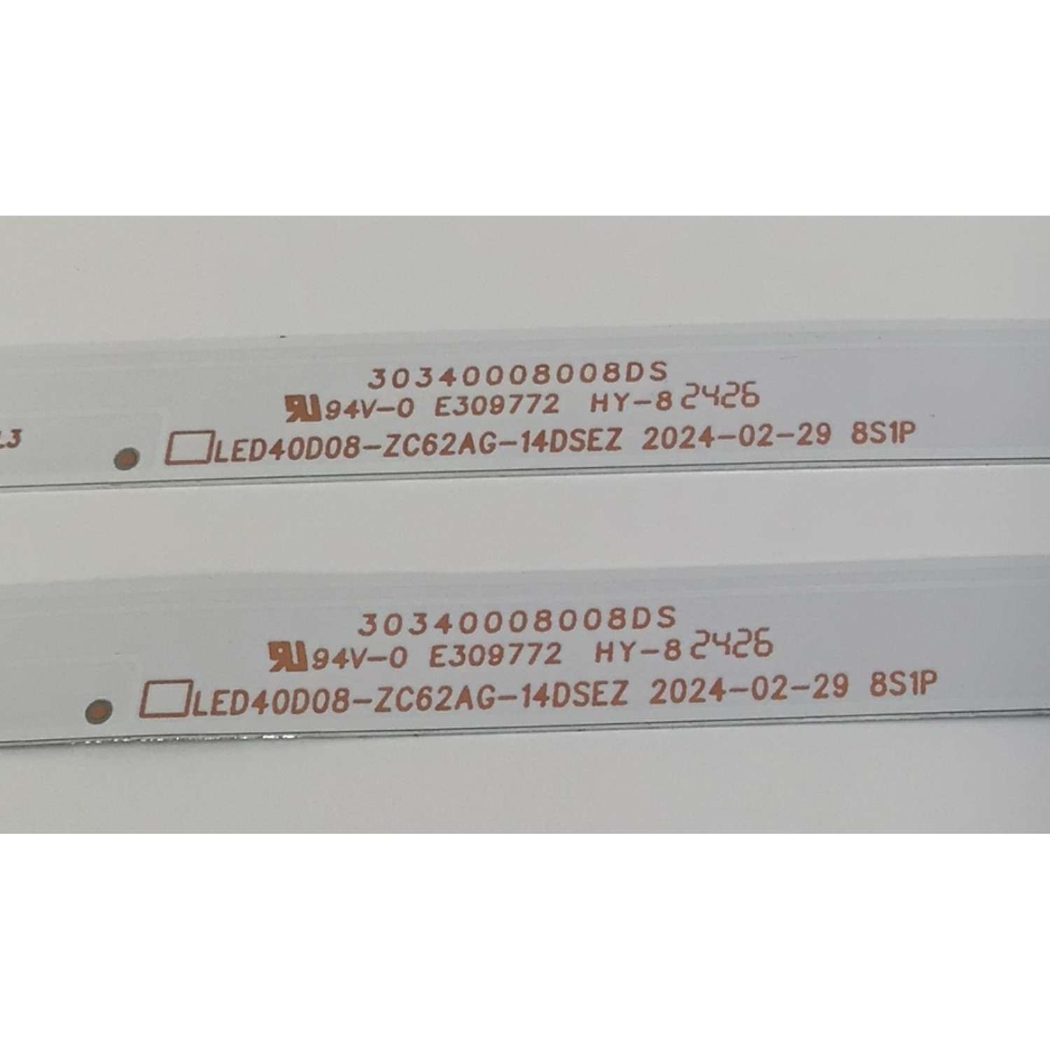 KIT DE LEDS ORIGINAL PARA TV ONN 2 PIEZAS / NUMERO DE PARTE 30340008008DS / LED40D08-ZC62AG-14DSEZ / A22/135LM/3.4V/ 240718AC08 / 40000M59S / PANEL HV400FHB-F11 / V400HJ9-PE1 (C4) / MODELO 100058007 40" / DAW40FR - Imagen 4