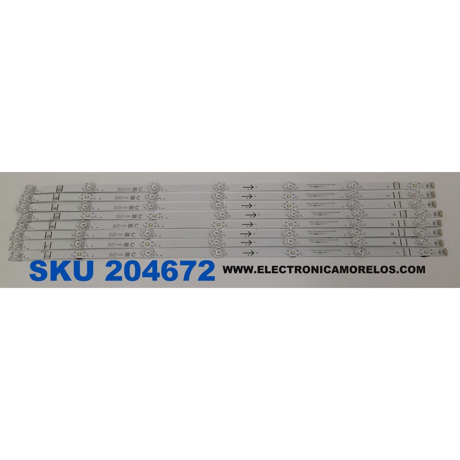 KIT DE LEDS ORIGINAL PARA TV TCL 8 PIEZAS / NUMERO DE PARTE 65TN2L2-ZX3030-8X7YH / 65TN2L2-ZX3030-8X7YH-20230916 / B0101-001546 / 240417-33NG4 / PANEL LVU650NDJL / MODELOS 65Q671G / 65S571G / 65Q77K