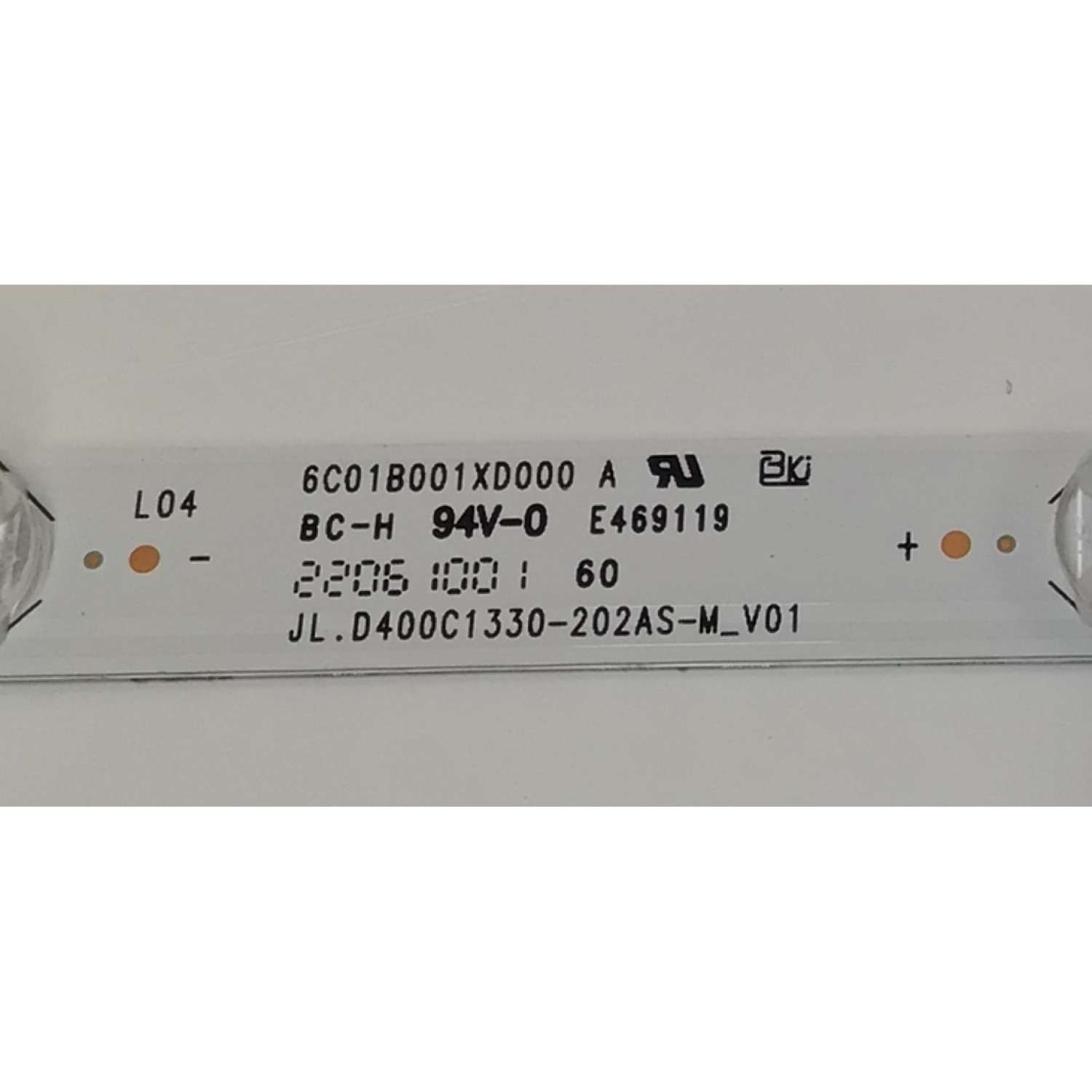 LED PARA TV VIZIO ORIGINAL 1 PIEZA / NUMERO DE PARTE 6C01B001XD000 / JL.D400C1330-202AS-M_V01 / F8QNC00037FAU / XLB00EX68502G0 / PANEL V400HJ9-E03 REV.C1 / MODELO D40FM-K09 - Imagen 3