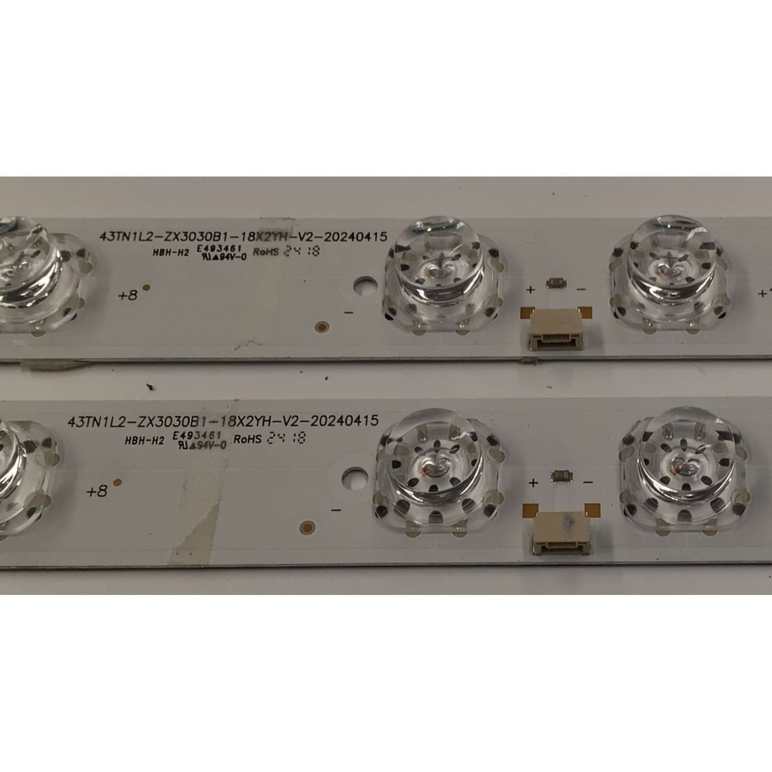 KIT DE LEDS ORIGINAL PARA TV TCL 2 PIEZAS / NUMERO DE PARTE 43TN1L2-ZX3030B1-18X2YH-V2-20240415 / 43TN1L2 / ZX3030B1 / 18X2YH-V2 / 20240415 / N0101-000507-A00 / 240511-32QJ4 / 578441 / 578442 / PANEL LVU430NDAL / PT430GT03-1 / MODELO 43Q51BG / 43Q51BR / 43Q5K - Imagen 2