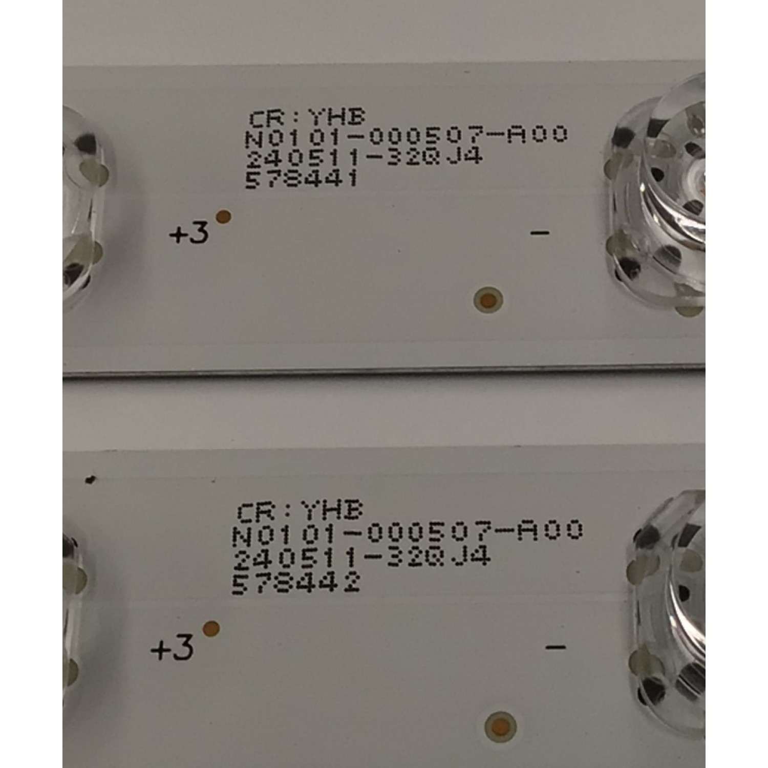 KIT DE LEDS ORIGINAL PARA TV TCL 2 PIEZAS / NUMERO DE PARTE 43TN1L2-ZX3030B1-18X2YH-V2-20240415 / 43TN1L2 / ZX3030B1 / 18X2YH-V2 / 20240415 / N0101-000507-A00 / 240511-32QJ4 / 578441 / 578442 / PANEL LVU430NDAL / PT430GT03-1 / MODELO 43Q51BG / 43Q51BR / 43Q5K - Imagen 3