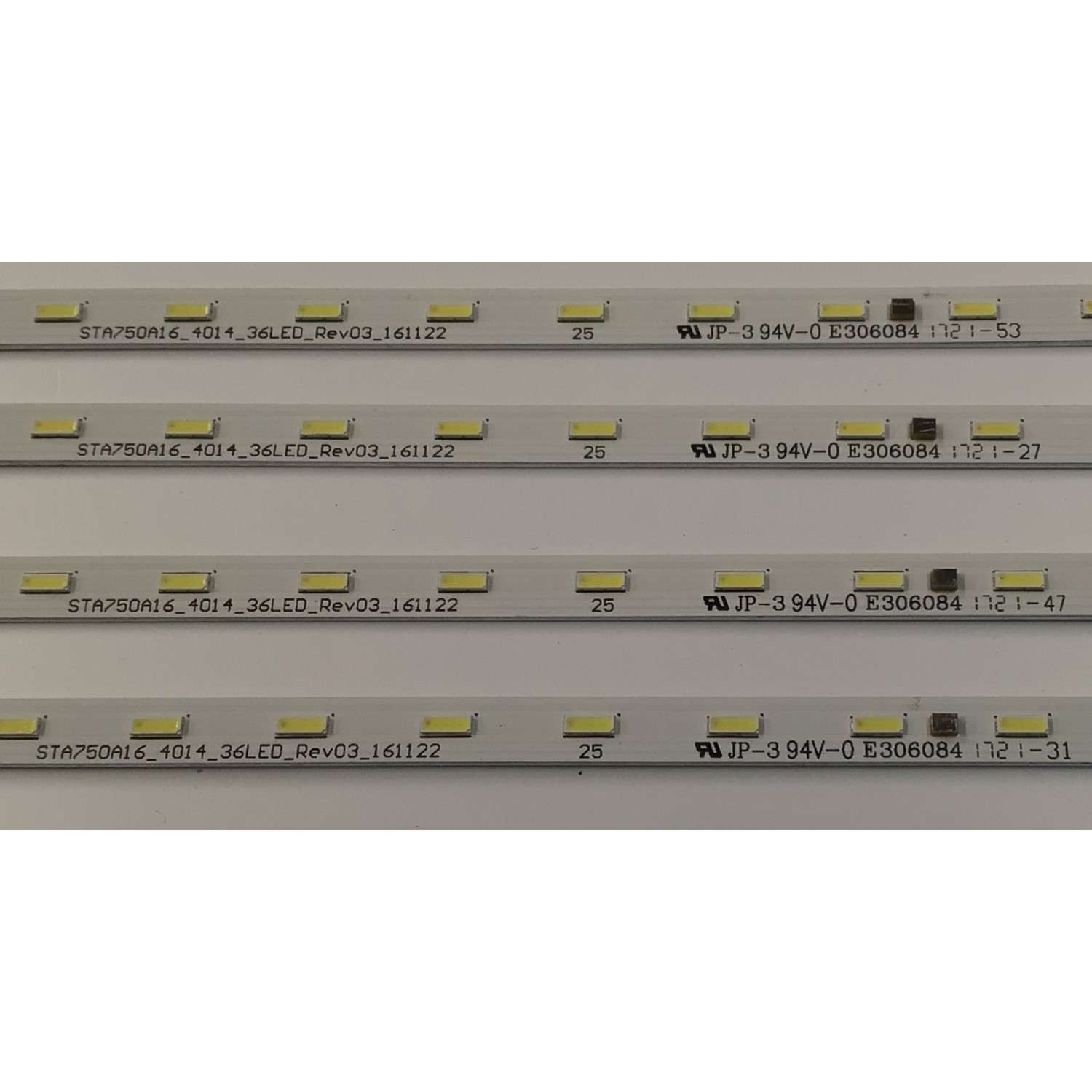 KIT DE LEDS PARA TV SONY ORIGINAL 4 PIEZAS / NUMERO DE PARTE STA750A16 / STA750A16_4014_36LED_REV03_161122 / PANEL S750QF58 V7 / S750QF58 V8 / MODELO XBR-75X800H / XBR75X800H / XBR-75X850E / XBR75X850E - Imagen 2