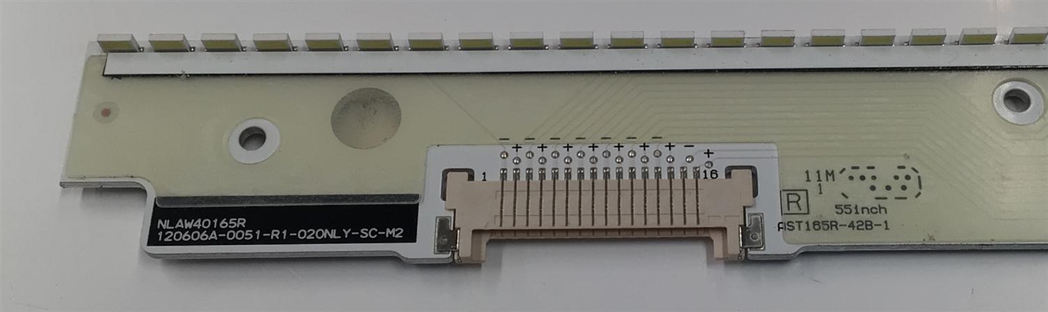 KIT DE LEDS PARA TV ORIGINAL 2 PIEZAS / NUMERO DE PARTE NLAW4016 / NLAW4016L / NLAW4016R / 120606A-0261-L2-020NLY-SC-M2 / 120606A-0051-R1-020NLY-SC-M2 / AST165R-42B-1 / AST165L-42B-2 / 55INCH / PANEL VVX55F130A00 / MODELO TC-L55WT50 - Imagen 2