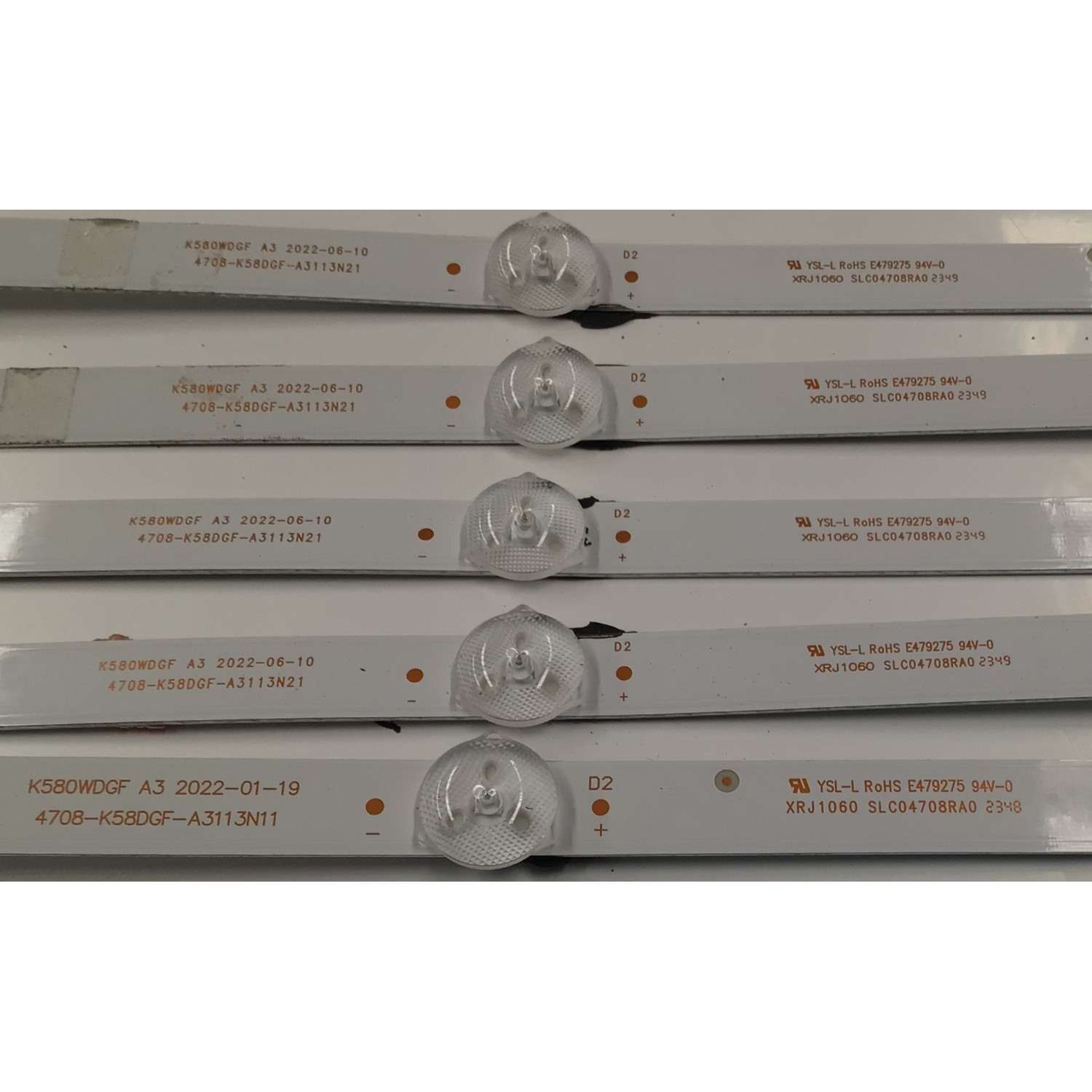 KIT DE LEDS PARA TV SHARP ORIGINAL 5 PIEZAS / NUMERO DE PARTE 4708-K58DGF-A3113N21 / 4708-K58DGF-A3113N11 / K580WDGF A3 / XRJ1060 / SLC04708RA0 / 110510-580F3031 / K580WDGF / PANEL K580WDGF / DISPLAY CV580U3-T01 REV:02 / MODELO 4T-C58EL8UR - Imagen 5