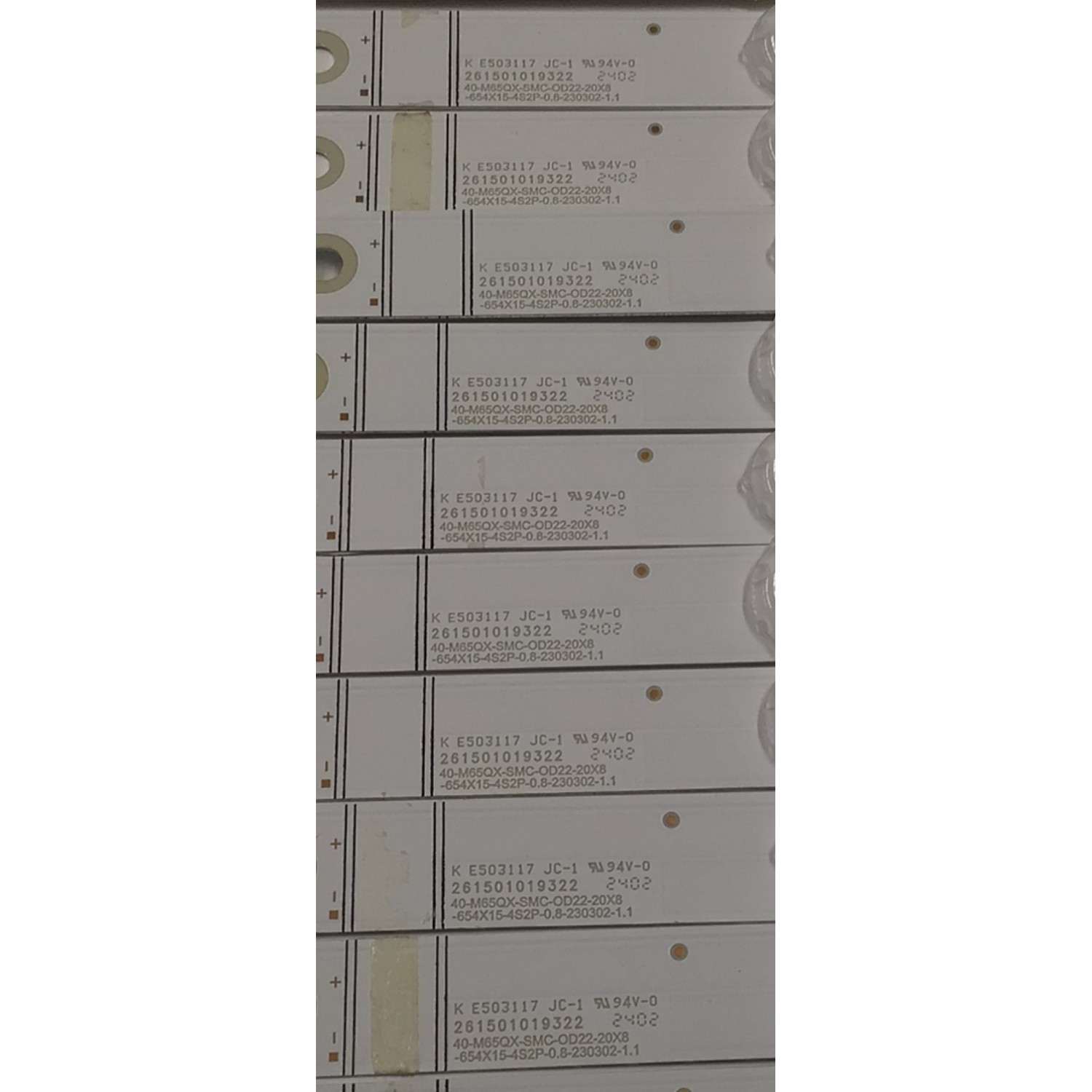 KIT DE LEDS PARA TV VIZIO ORIGINAL 20 PIEZAS / NUMERO DE PARTE 261501019322 / 40-M65QX-SMC-0D22-20X8-654X15-4S2P-0.8-230302-1.1 / 70401-01736BX / SVB650AW9 / 830XXD0C2402040006D00 / PANEL BOEI650WQ1 / DISPLAY HV650QUB-E72 REV.2.0 / MODELO VQP65C-84 - Imagen 3