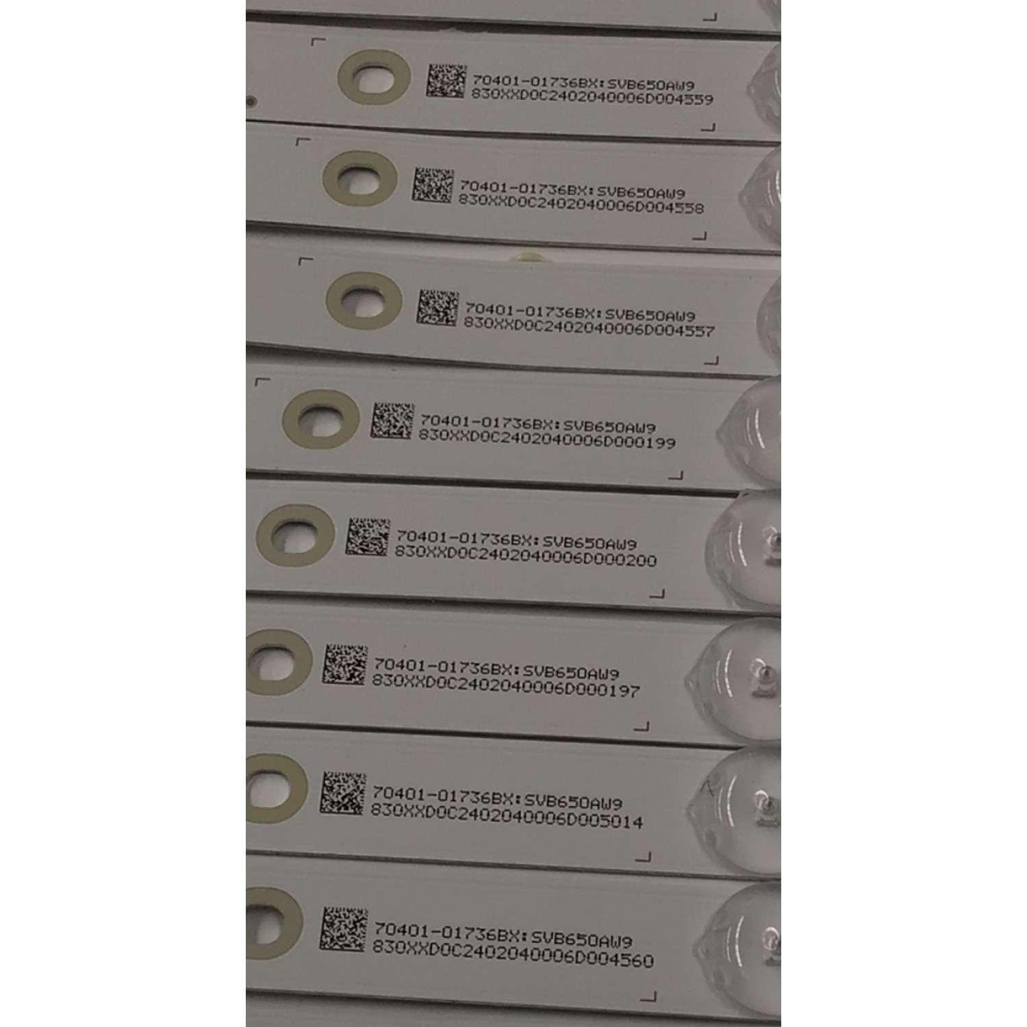 KIT DE LEDS PARA TV VIZIO ORIGINAL 20 PIEZAS / NUMERO DE PARTE 261501019322 / 40-M65QX-SMC-0D22-20X8-654X15-4S2P-0.8-230302-1.1 / 70401-01736BX / SVB650AW9 / 830XXD0C2402040006D00 / PANEL BOEI650WQ1 / DISPLAY HV650QUB-E72 REV.2.0 / MODELO VQP65C-84 - Imagen 2