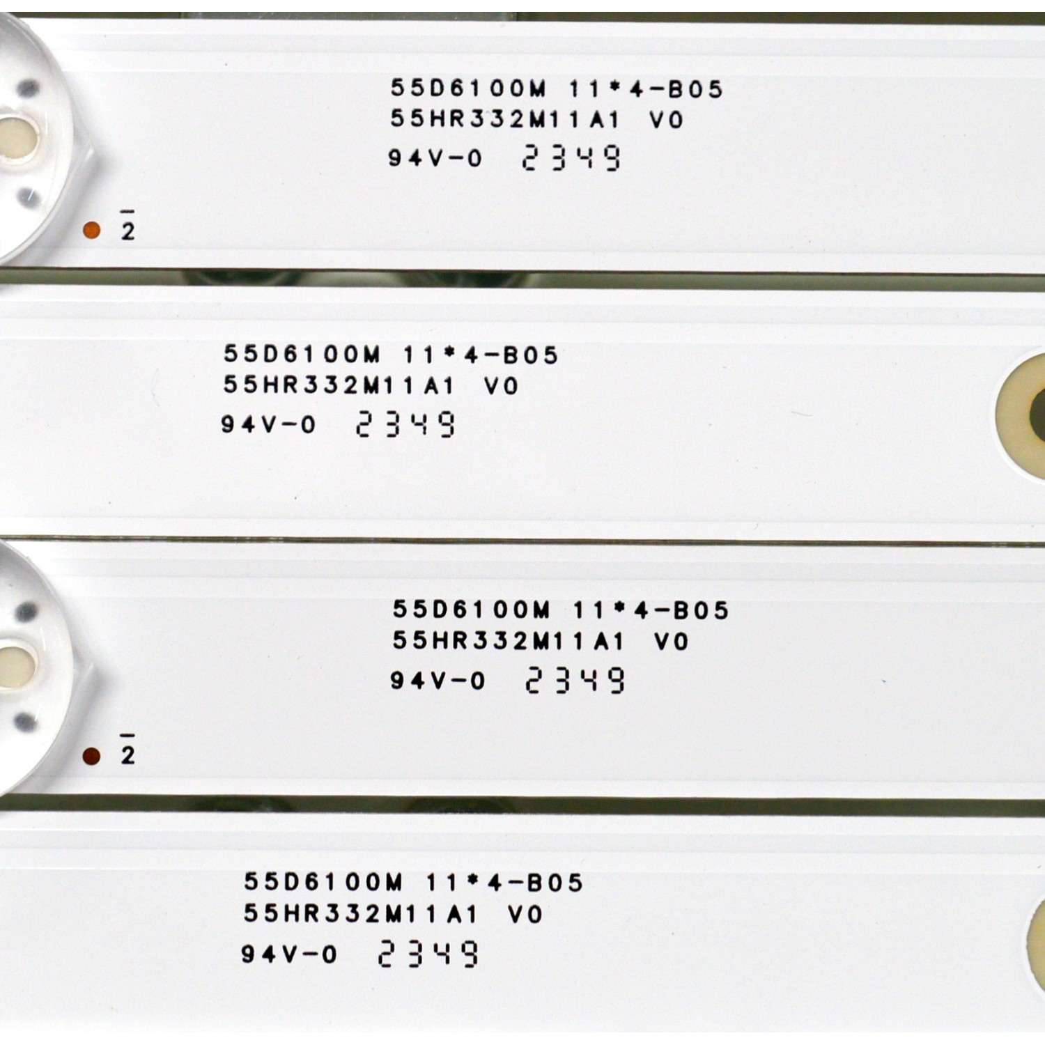 KIT DE LEDS ORIGINAL NUEVOS PARA TV XIAOMI 4 PIEZAS / NUMERO DE PARTE 55HR332M11A1 V0 / 55D6100M / 4C-LB550T-HR24C / 55D6100M 11*4 / 55HR332M11A1 / LJ2A10R2C / 231225 / MODELO L55M8-A2LA - Imagen 2