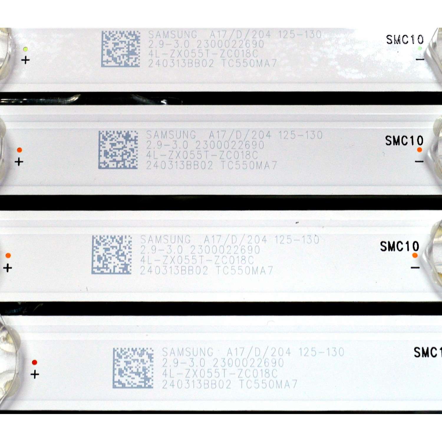 KIT DE LEDS ORIGINAL NUEVOS PARA TV PHILIPS 4 PIEZAS / NUMERO DE PARTE TCL55D14-ZC42AG-10D / 303TC550071D / 4L-ZX055T-ZC018C / TC550MA7 / 2300022690 / E469119 / MODELO 55PUL7973 / 55PUL7973/F6 / 55CF630 - Imagen 3
